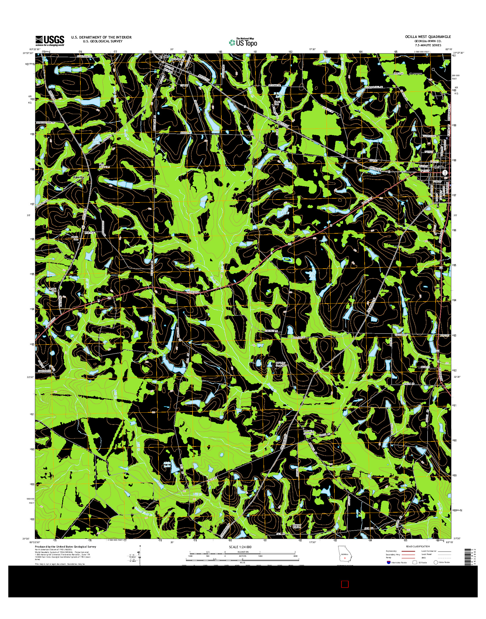 USGS US TOPO 7.5-MINUTE MAP FOR OCILLA WEST, GA 2014