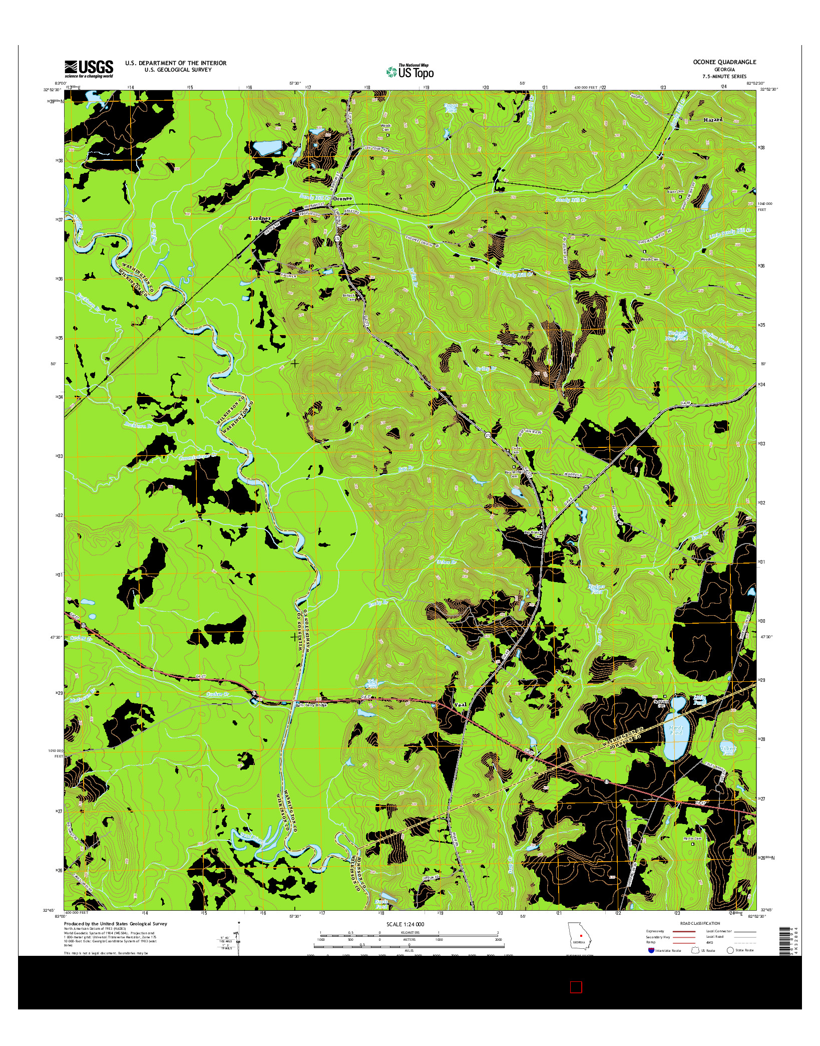 USGS US TOPO 7.5-MINUTE MAP FOR OCONEE, GA 2014