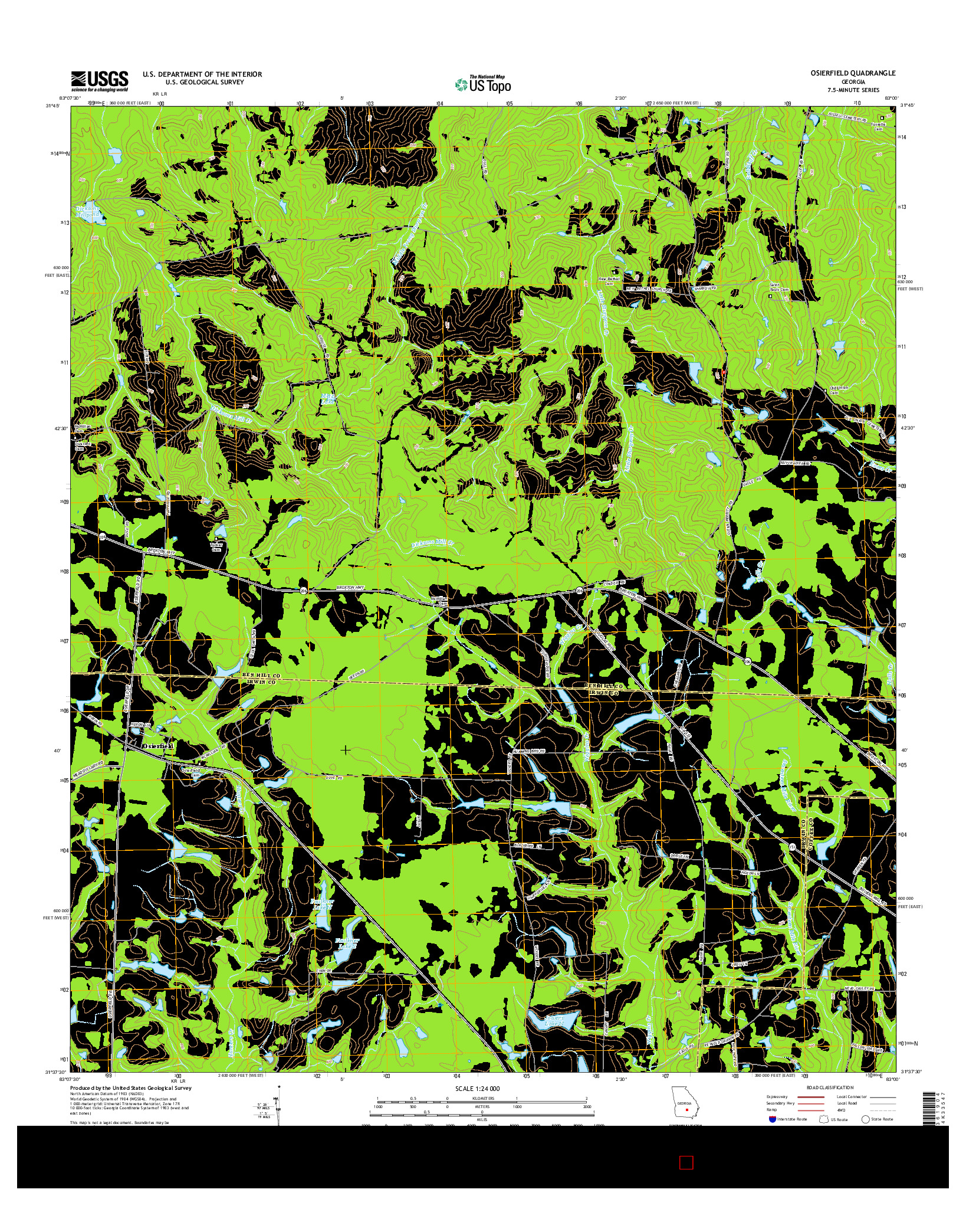 USGS US TOPO 7.5-MINUTE MAP FOR OSIERFIELD, GA 2014