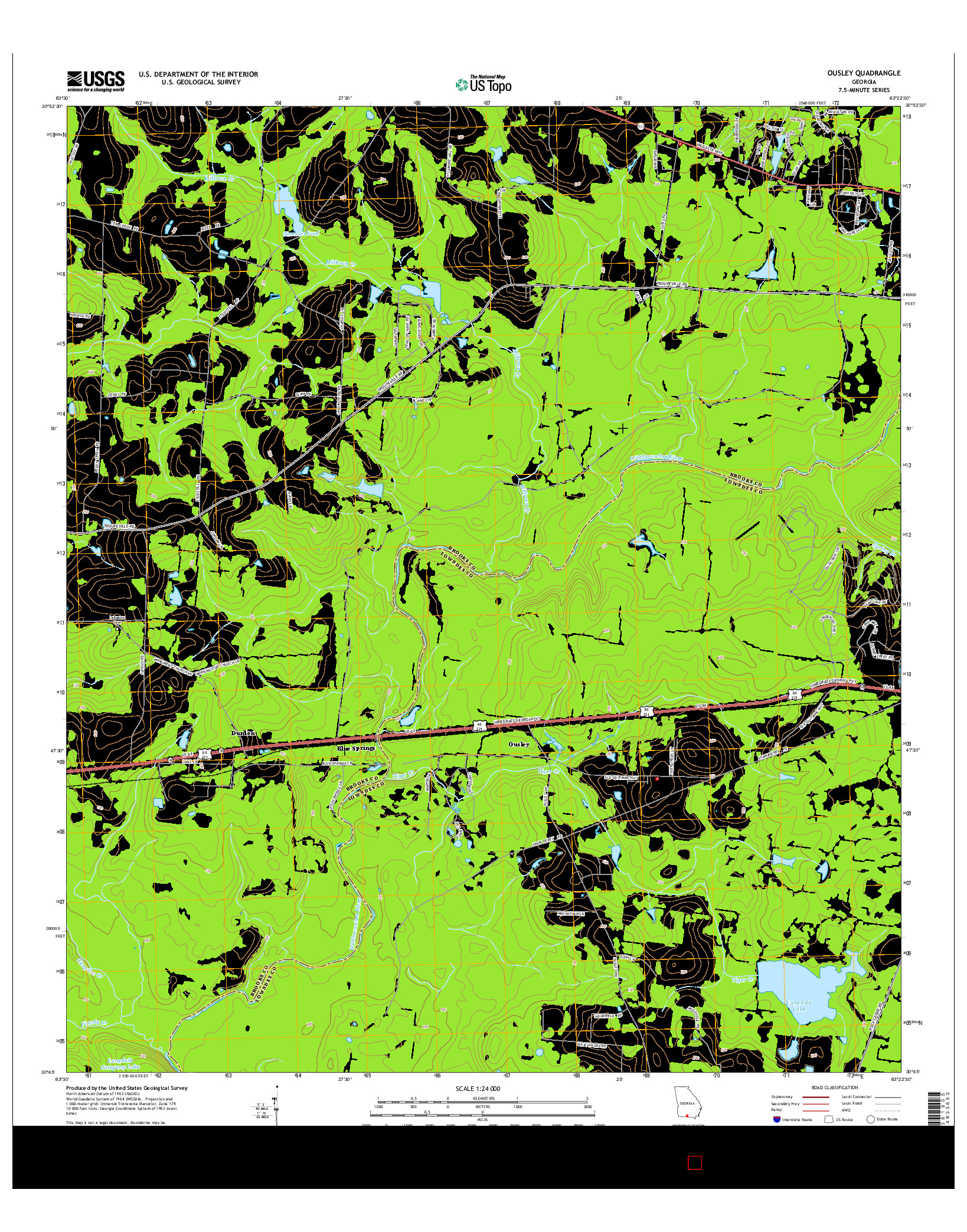 USGS US TOPO 7.5-MINUTE MAP FOR OUSLEY, GA 2014
