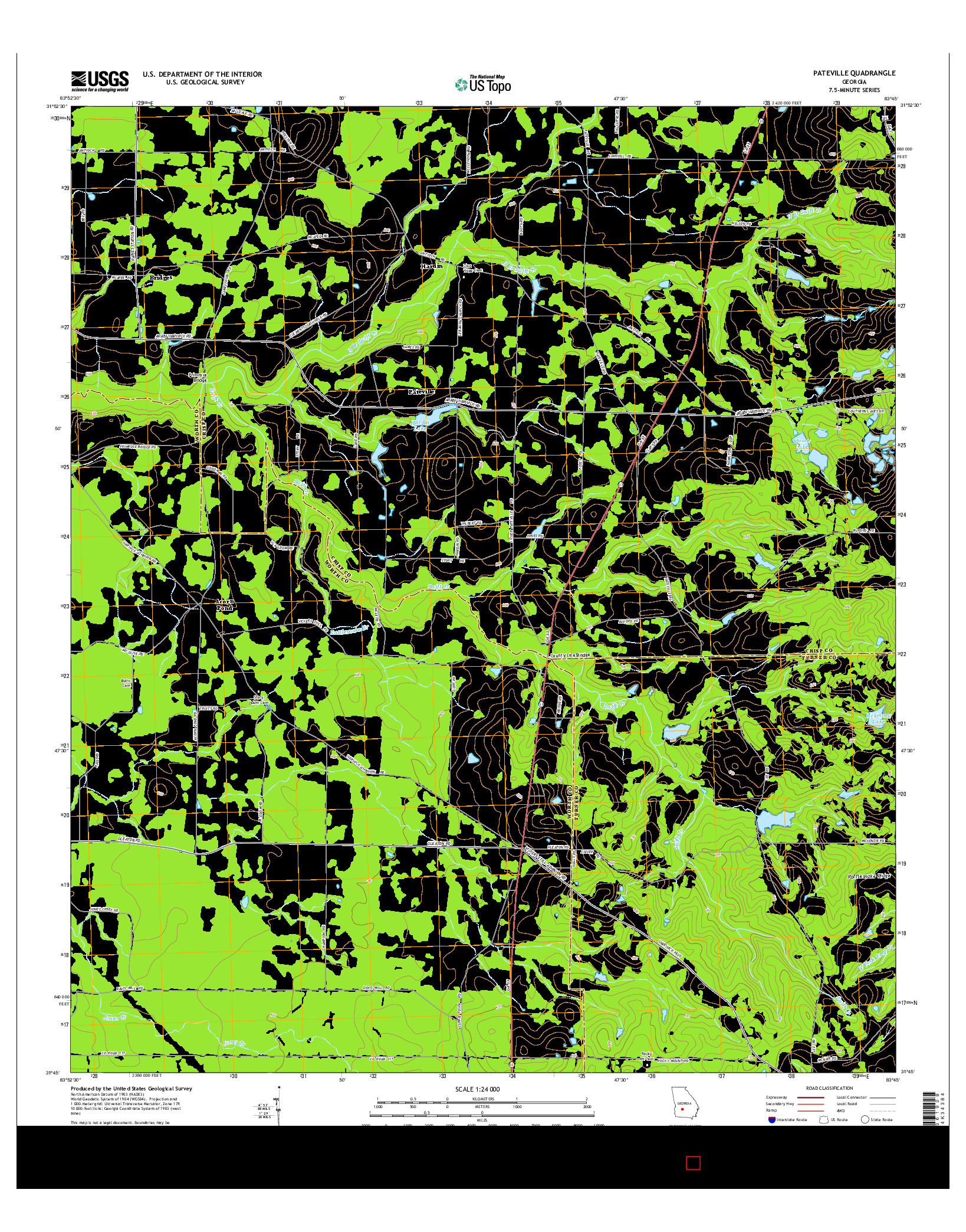 USGS US TOPO 7.5-MINUTE MAP FOR PATEVILLE, GA 2014
