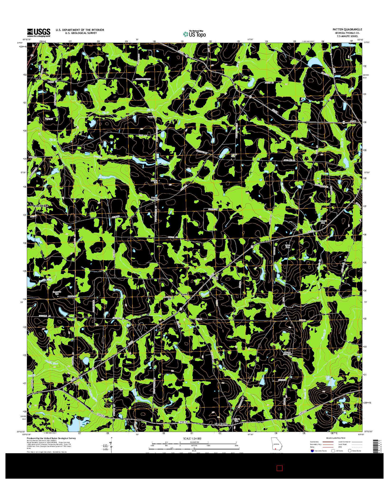 USGS US TOPO 7.5-MINUTE MAP FOR PATTEN, GA 2014