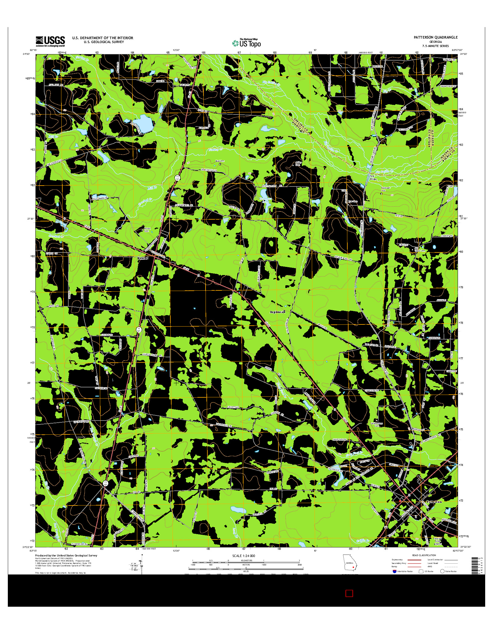 USGS US TOPO 7.5-MINUTE MAP FOR PATTERSON, GA 2014