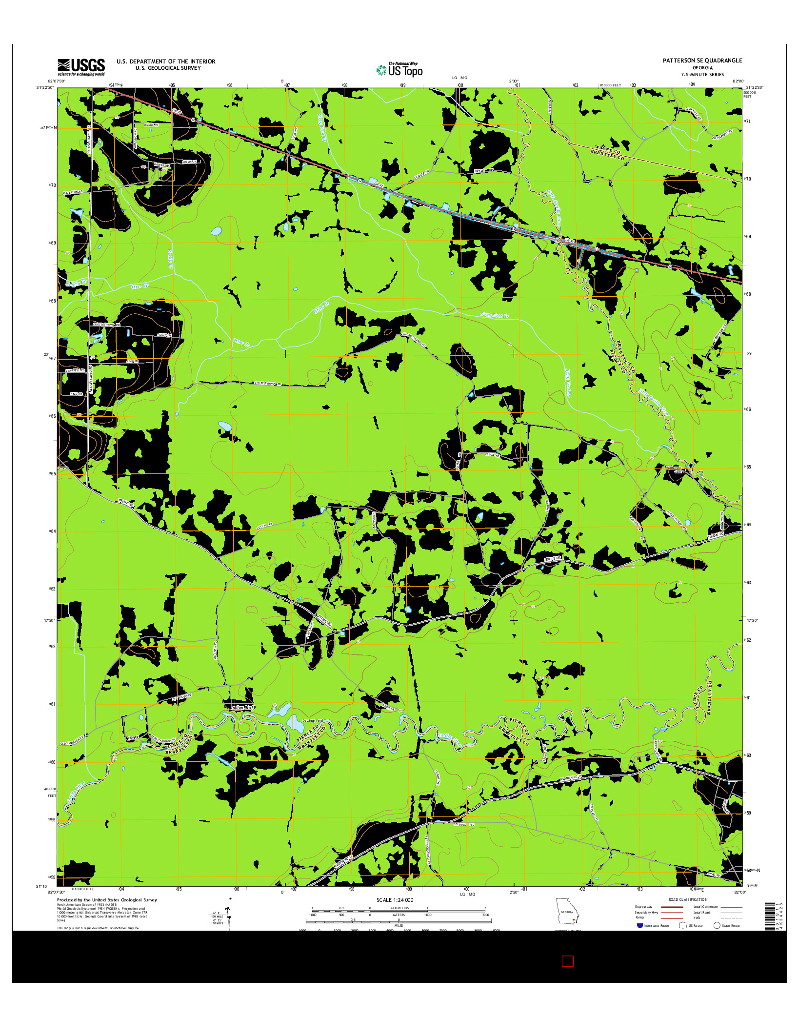 USGS US TOPO 7.5-MINUTE MAP FOR PATTERSON SE, GA 2014