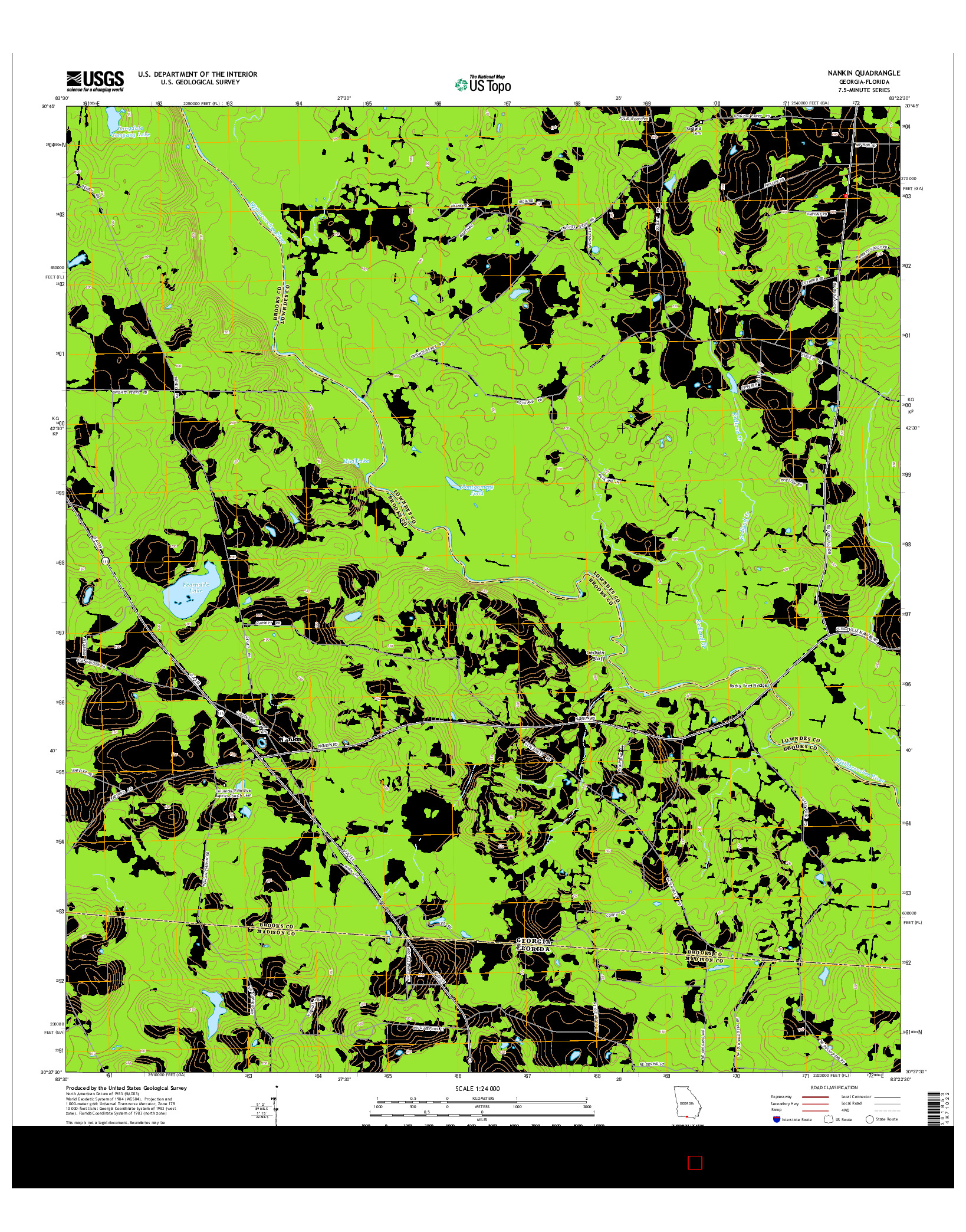 USGS US TOPO 7.5-MINUTE MAP FOR NANKIN, GA-FL 2014