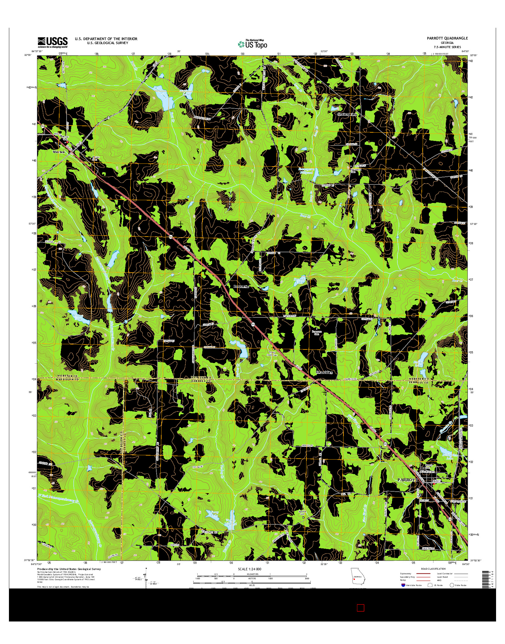 USGS US TOPO 7.5-MINUTE MAP FOR PARROTT, GA 2014