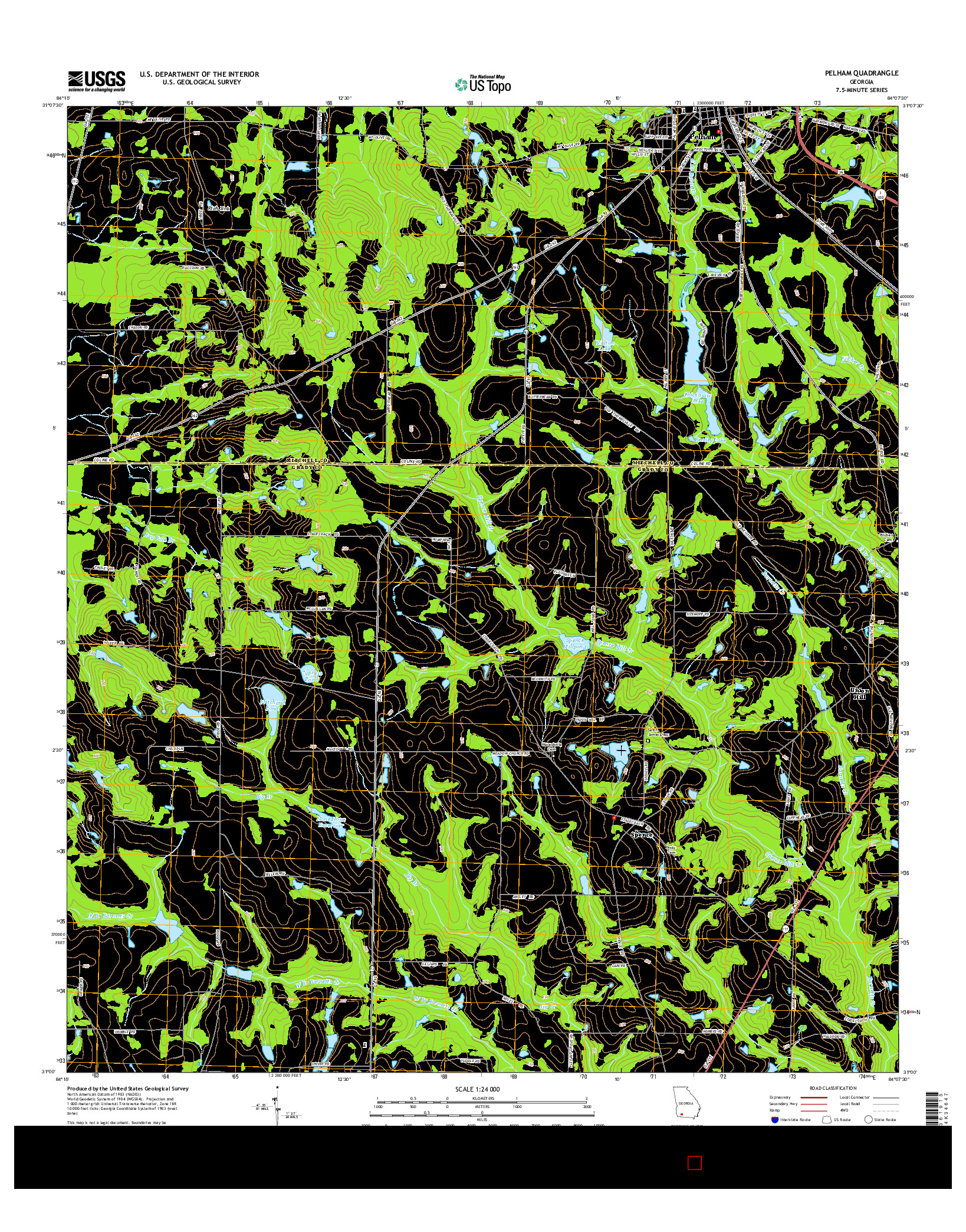 USGS US TOPO 7.5-MINUTE MAP FOR PELHAM, GA 2014