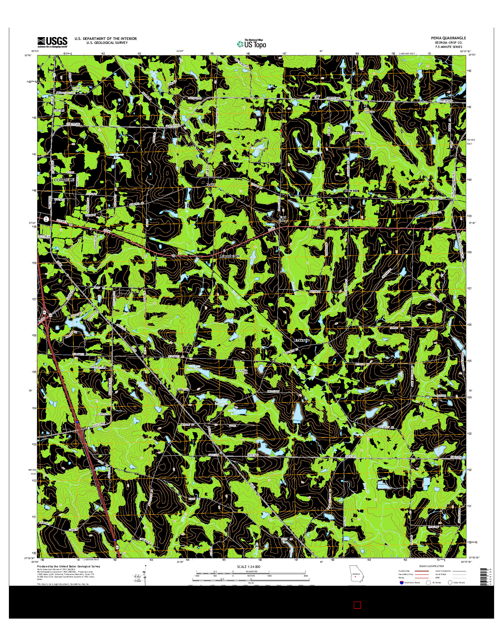 USGS US TOPO 7.5-MINUTE MAP FOR PENIA, GA 2014