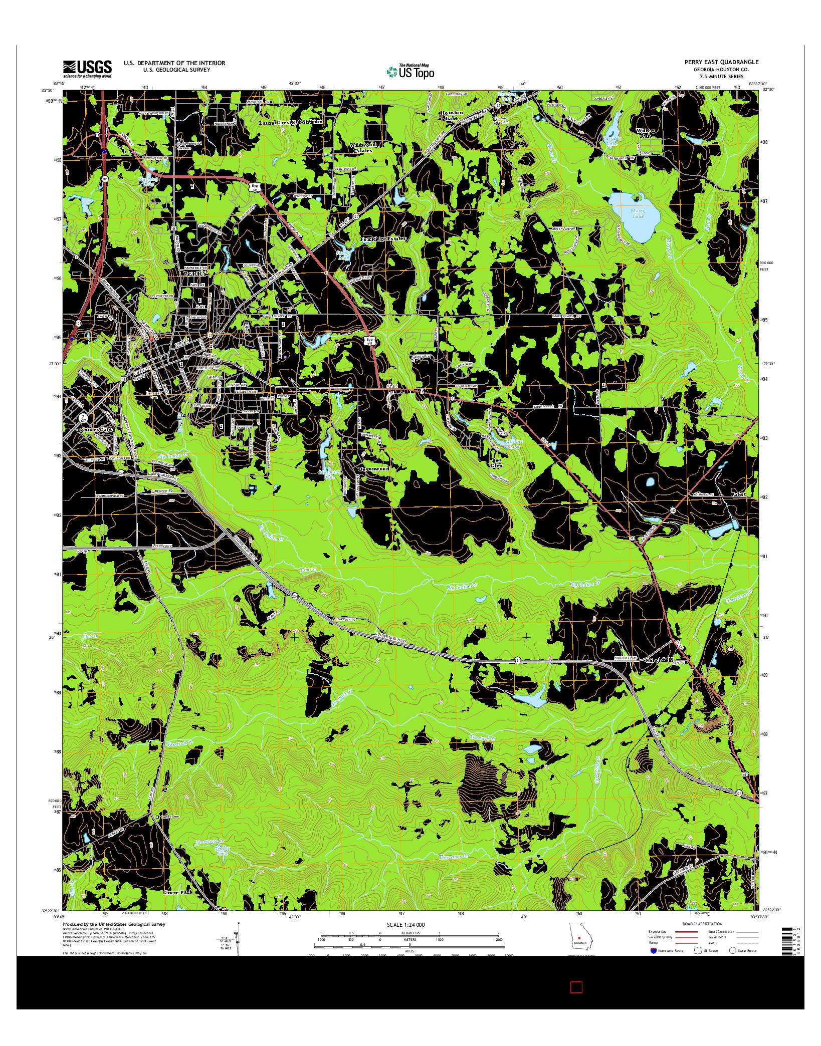 USGS US TOPO 7.5-MINUTE MAP FOR PERRY EAST, GA 2014
