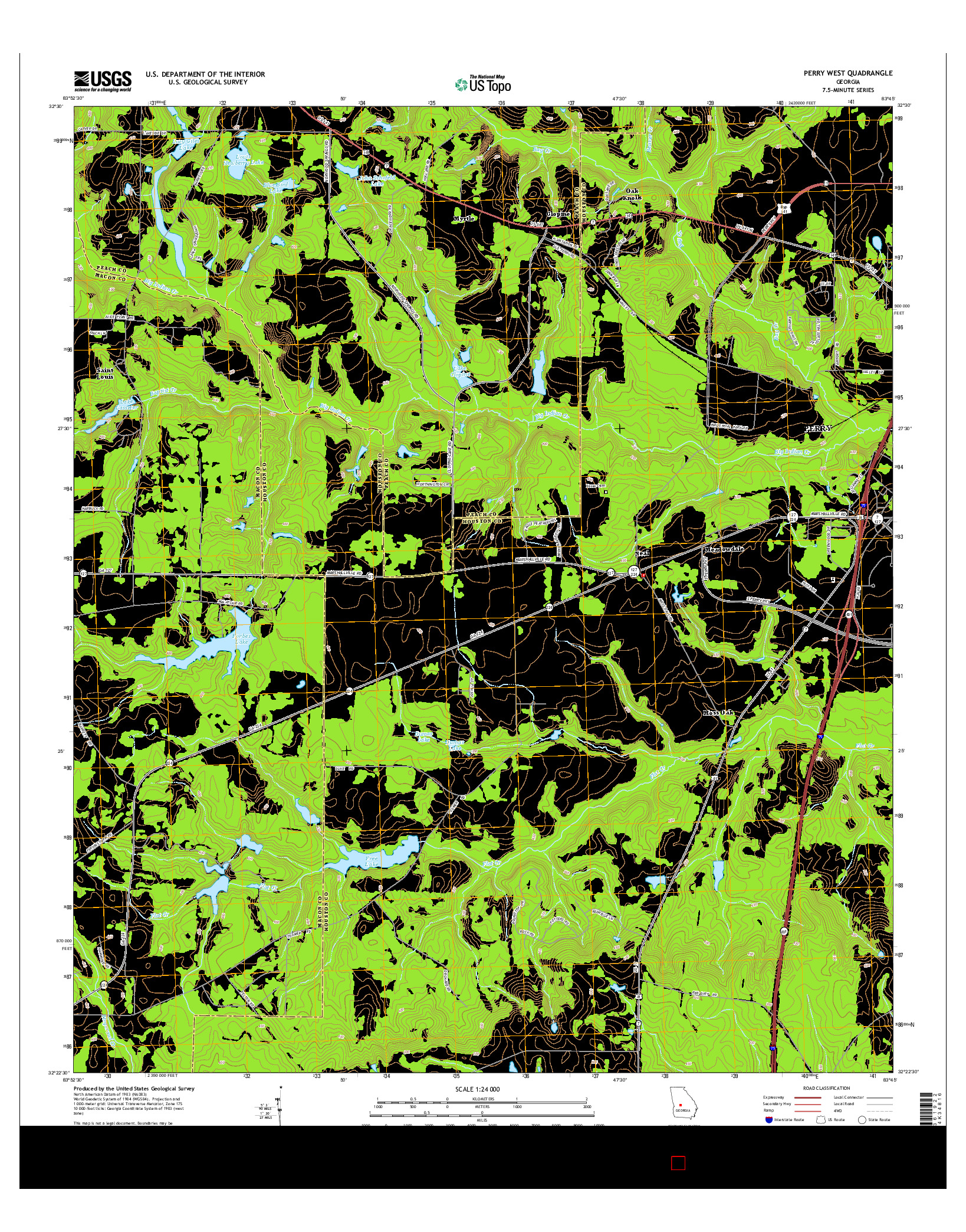 USGS US TOPO 7.5-MINUTE MAP FOR PERRY WEST, GA 2014