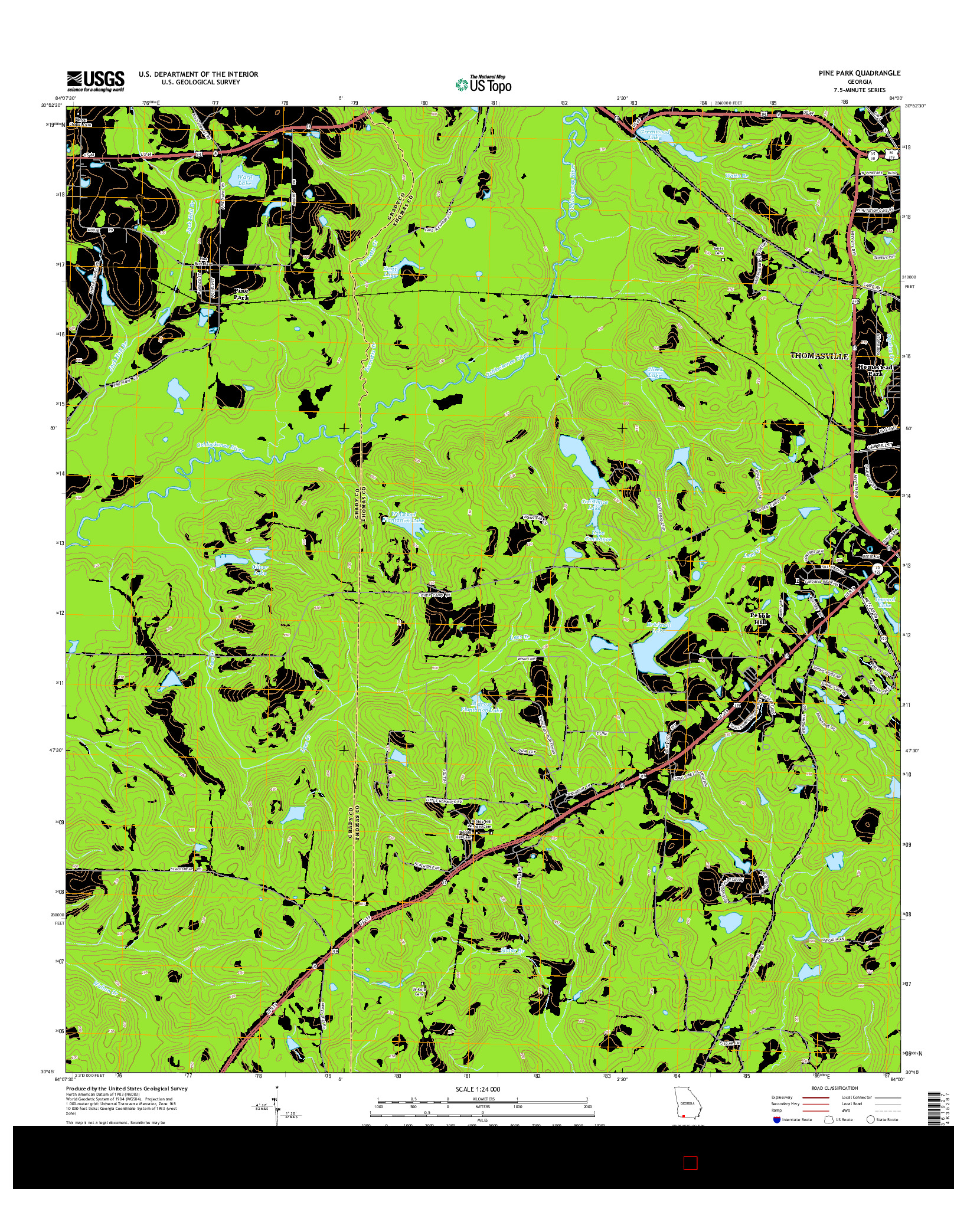 USGS US TOPO 7.5-MINUTE MAP FOR PINE PARK, GA 2014