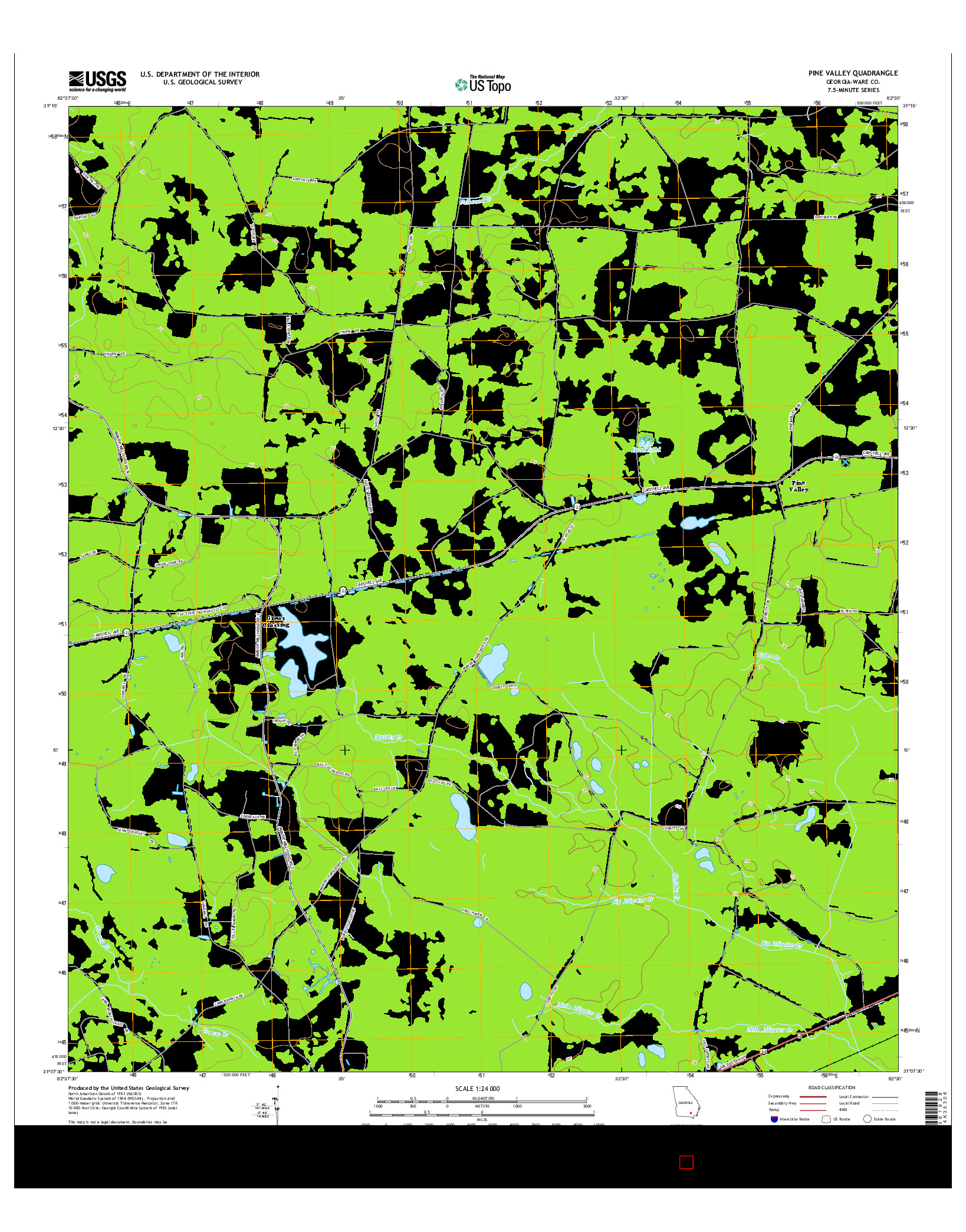 USGS US TOPO 7.5-MINUTE MAP FOR PINE VALLEY, GA 2014