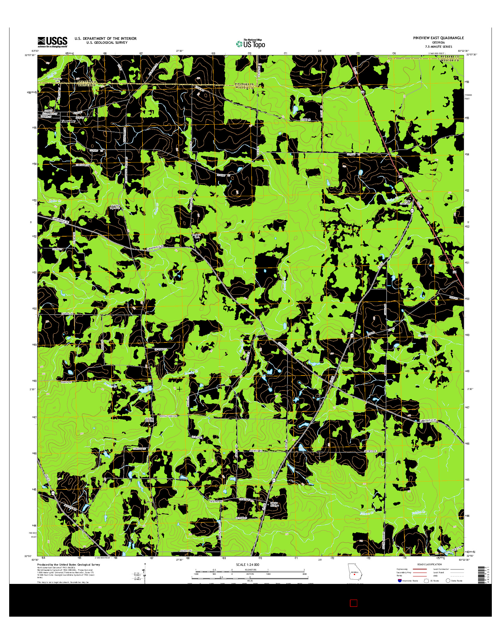 USGS US TOPO 7.5-MINUTE MAP FOR PINEVIEW EAST, GA 2014