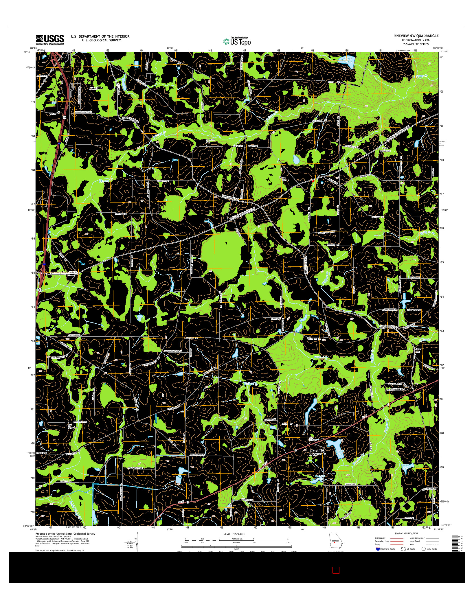 USGS US TOPO 7.5-MINUTE MAP FOR PINEVIEW NW, GA 2014