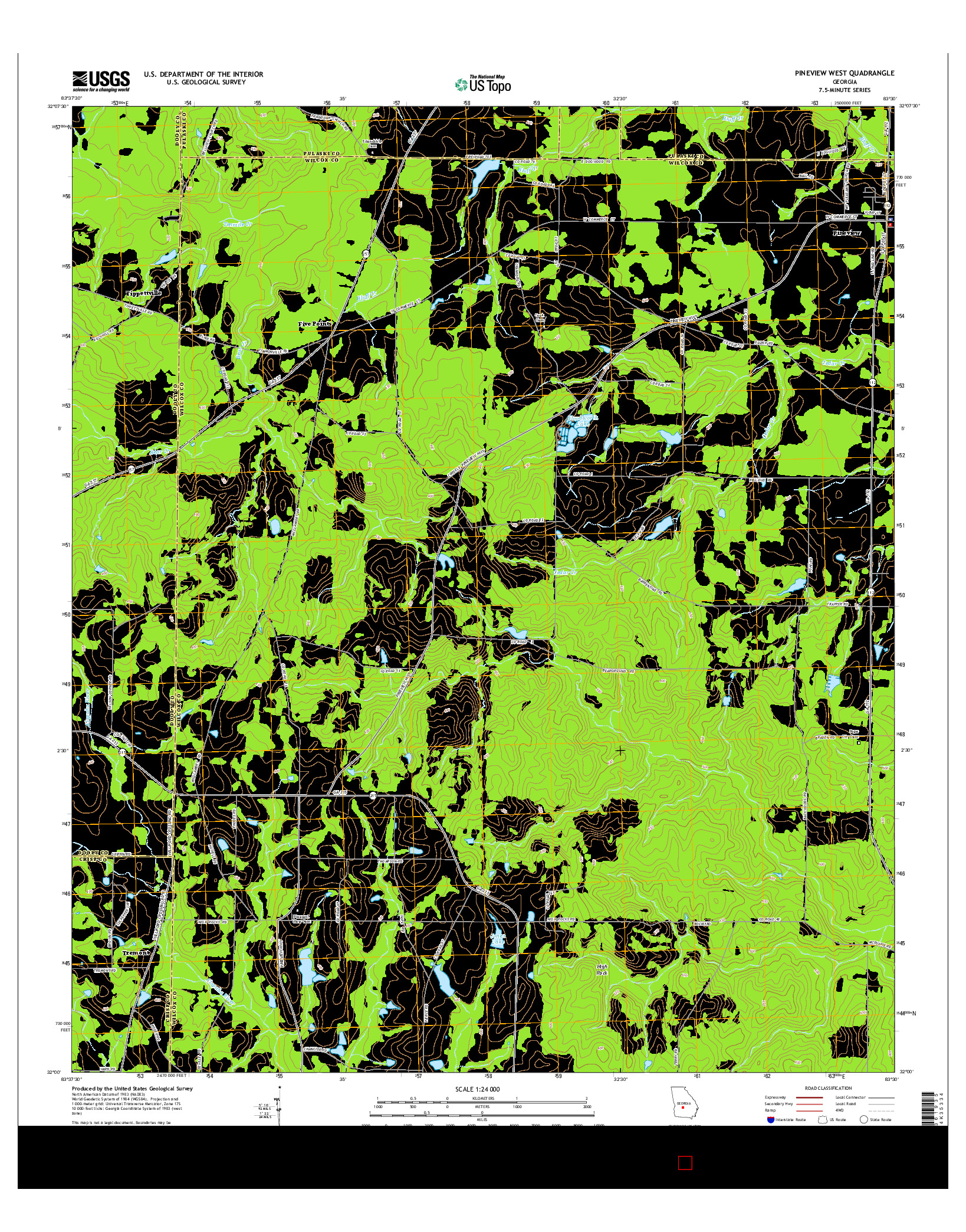 USGS US TOPO 7.5-MINUTE MAP FOR PINEVIEW WEST, GA 2014