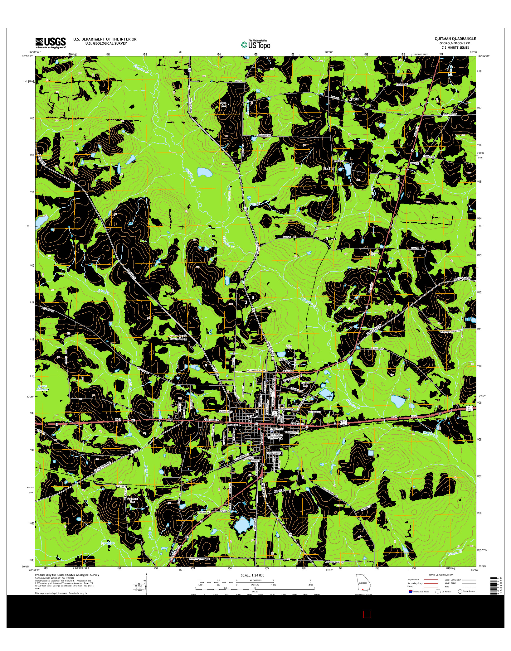 USGS US TOPO 7.5-MINUTE MAP FOR QUITMAN, GA 2014