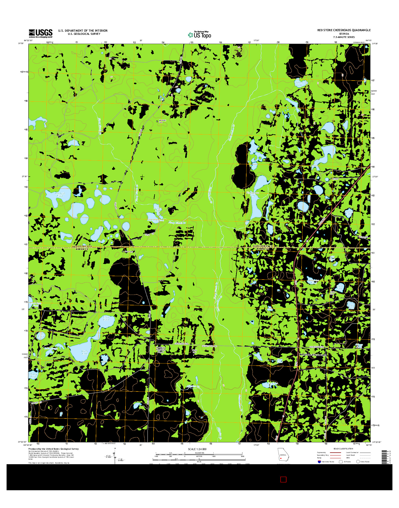 USGS US TOPO 7.5-MINUTE MAP FOR RED STORE CROSSROADS, GA 2014