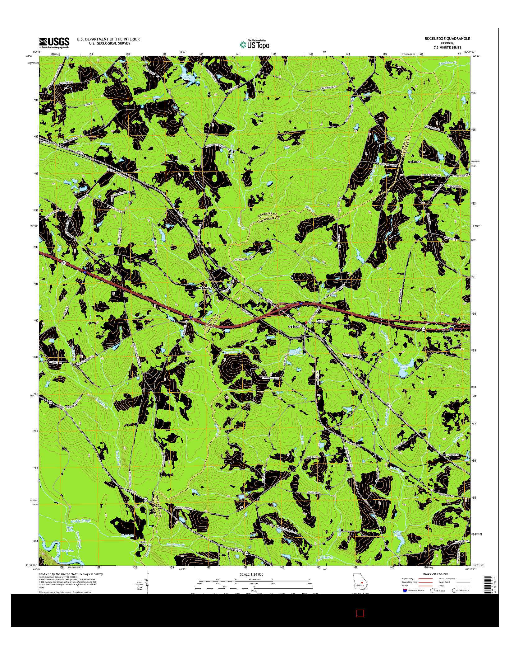 USGS US TOPO 7.5-MINUTE MAP FOR ROCKLEDGE, GA 2014