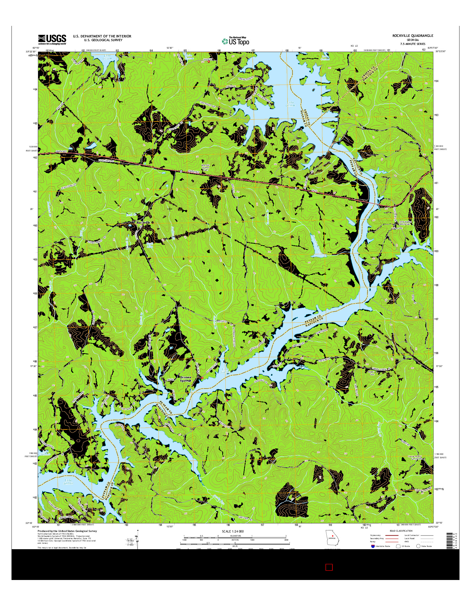 USGS US TOPO 7.5-MINUTE MAP FOR ROCKVILLE, GA 2014