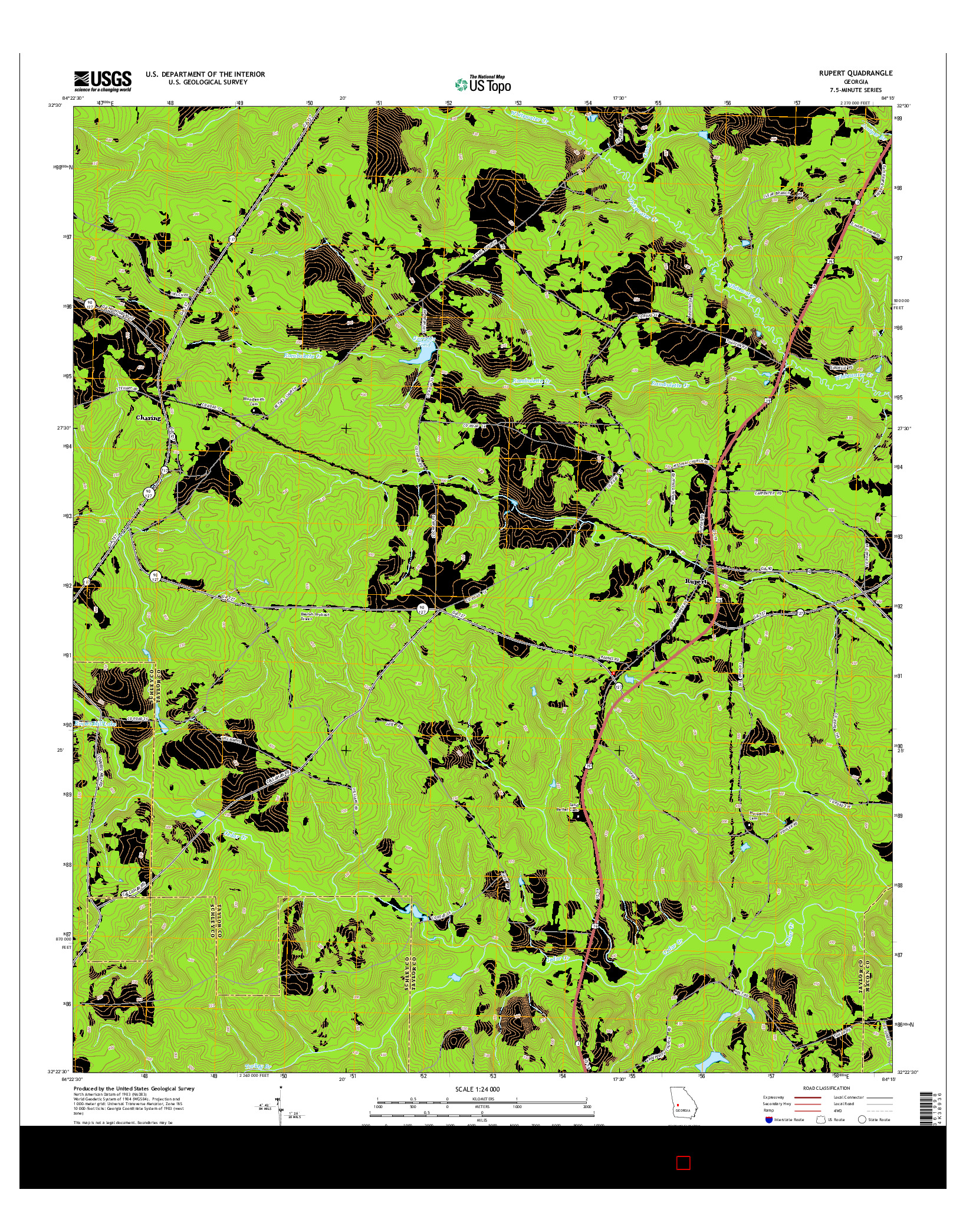 USGS US TOPO 7.5-MINUTE MAP FOR RUPERT, GA 2014