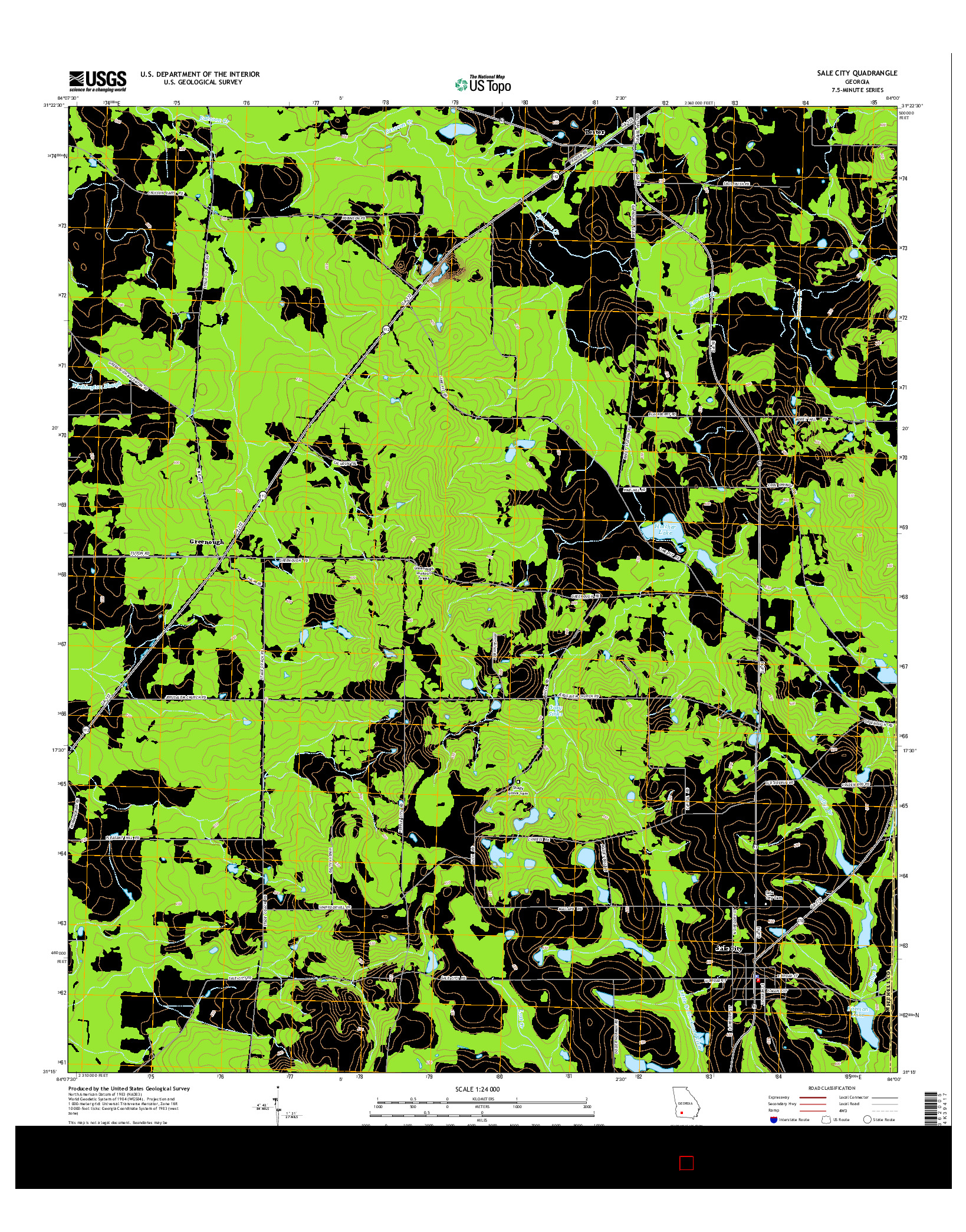 USGS US TOPO 7.5-MINUTE MAP FOR SALE CITY, GA 2014