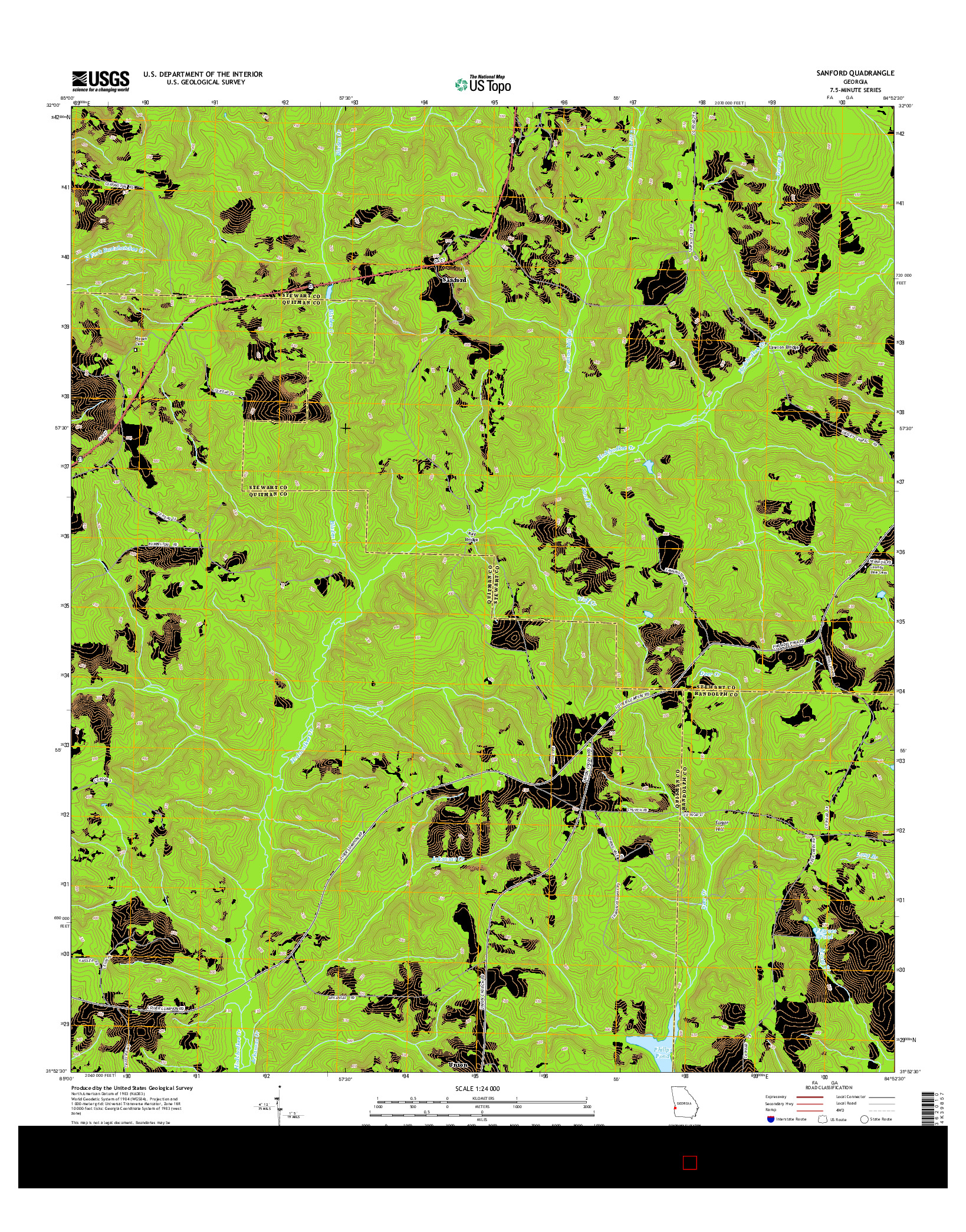 USGS US TOPO 7.5-MINUTE MAP FOR SANFORD, GA 2014