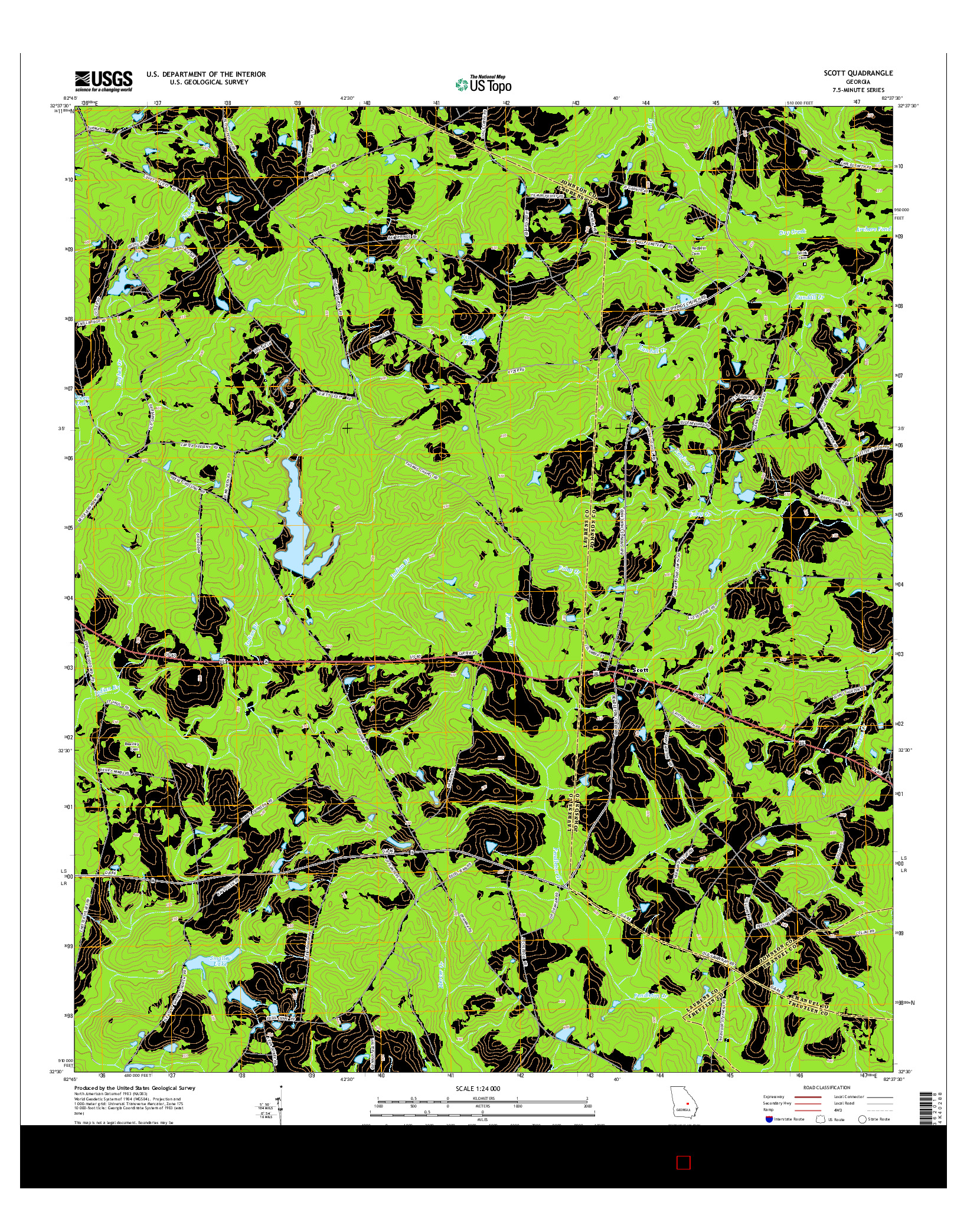 USGS US TOPO 7.5-MINUTE MAP FOR SCOTT, GA 2014