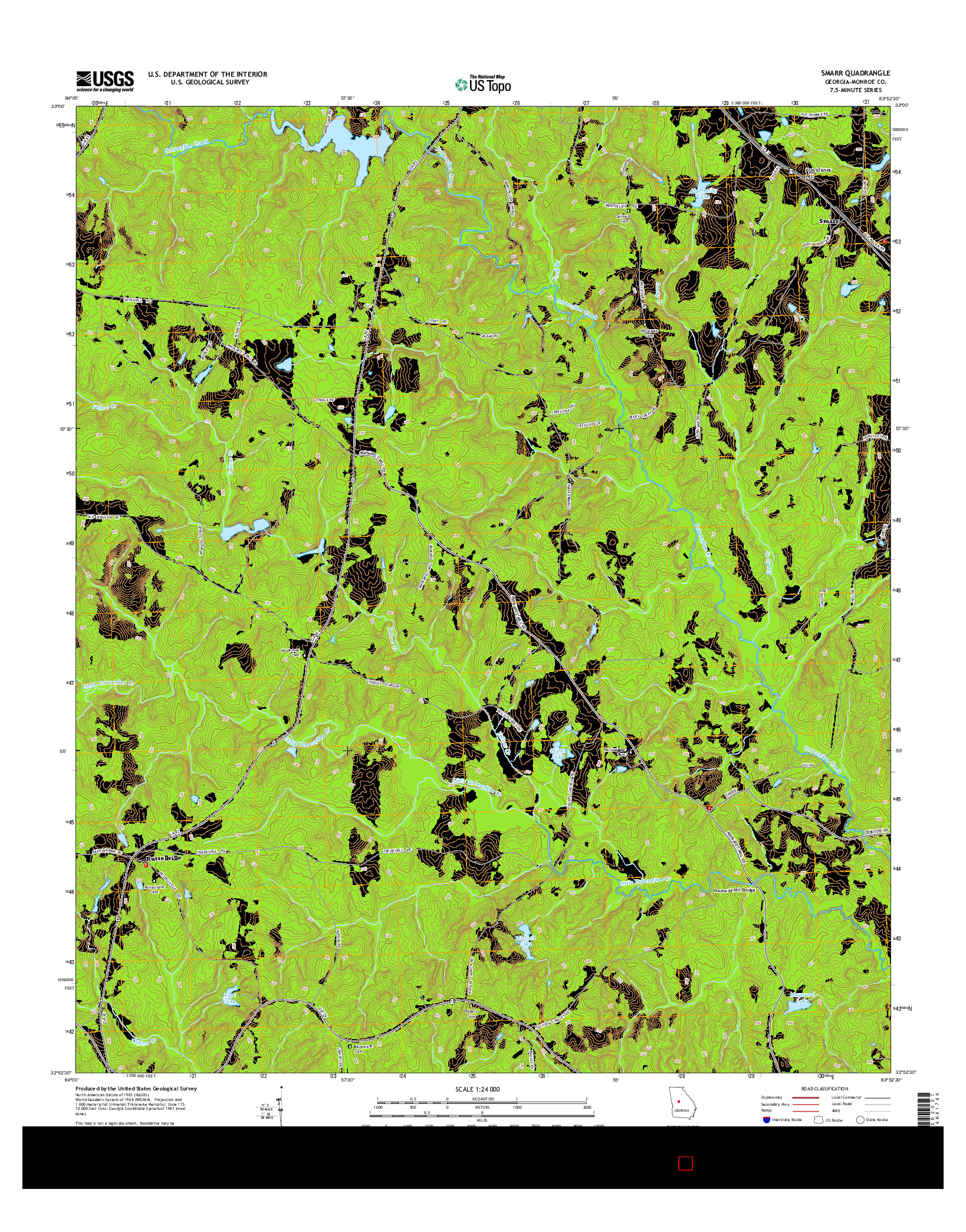 USGS US TOPO 7.5-MINUTE MAP FOR SMARR, GA 2014