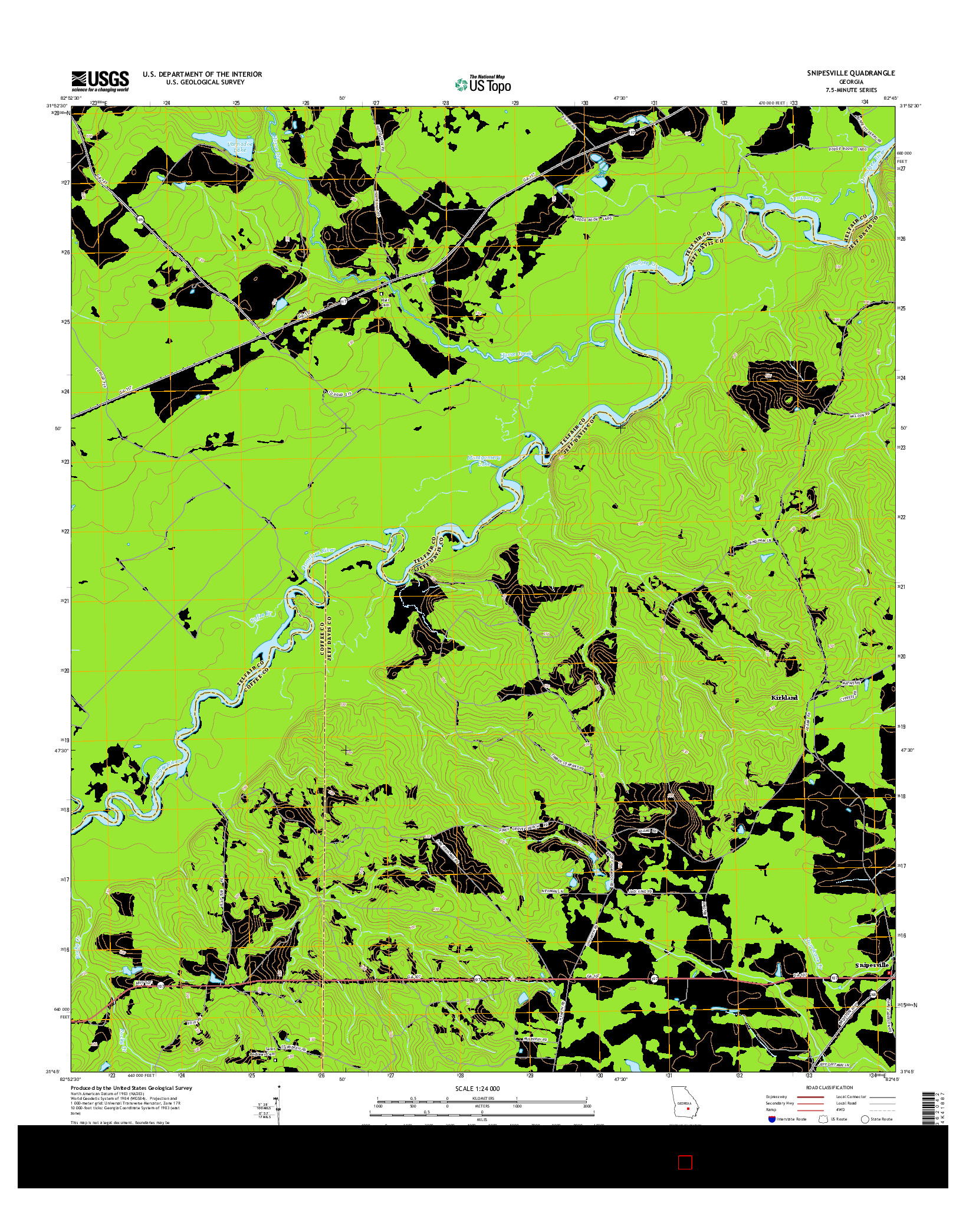 USGS US TOPO 7.5-MINUTE MAP FOR SNIPESVILLE, GA 2014