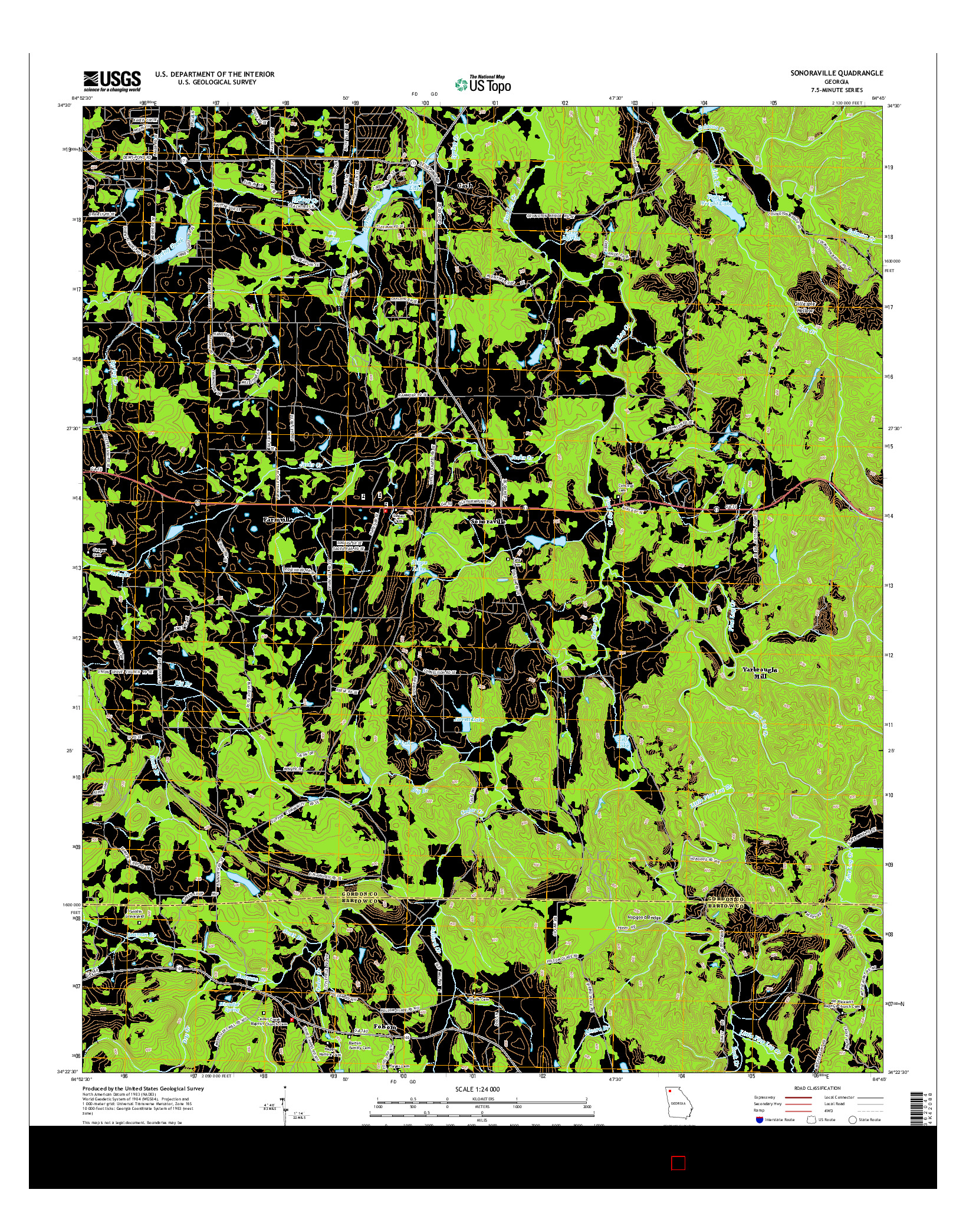 USGS US TOPO 7.5-MINUTE MAP FOR SONORAVILLE, GA 2014