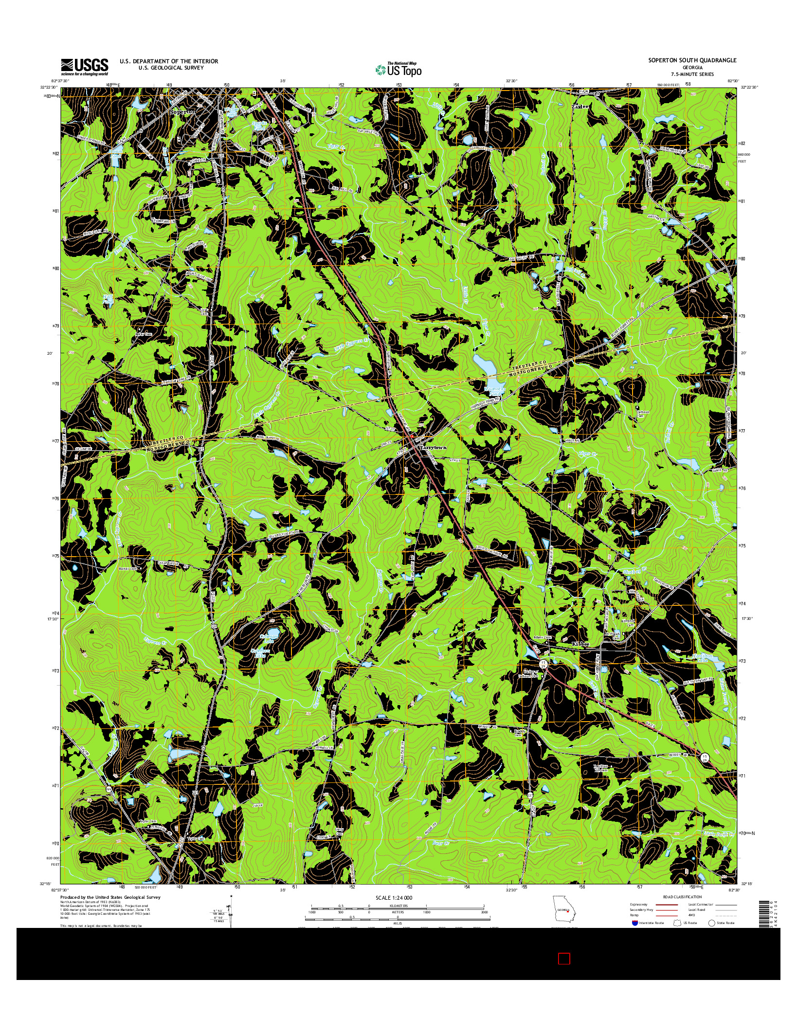 USGS US TOPO 7.5-MINUTE MAP FOR SOPERTON SOUTH, GA 2014