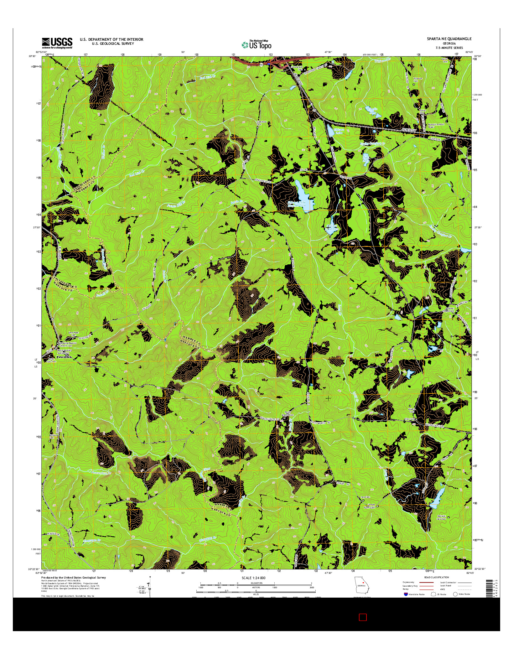 USGS US TOPO 7.5-MINUTE MAP FOR SPARTA NE, GA 2014