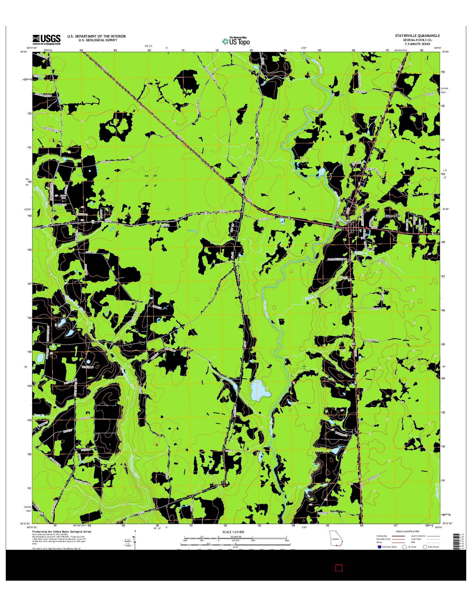 USGS US TOPO 7.5-MINUTE MAP FOR STATENVILLE, GA 2014