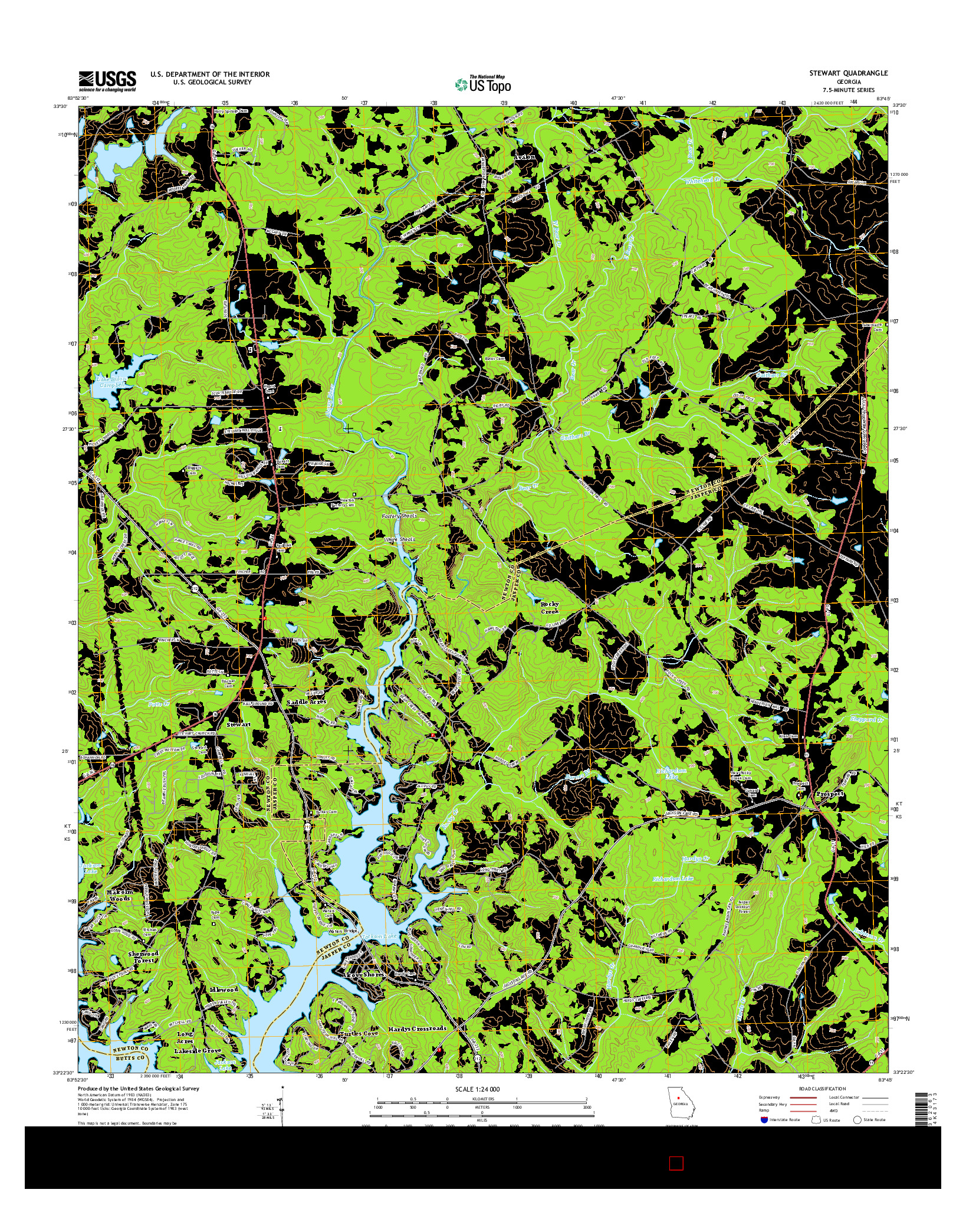 USGS US TOPO 7.5-MINUTE MAP FOR STEWART, GA 2014