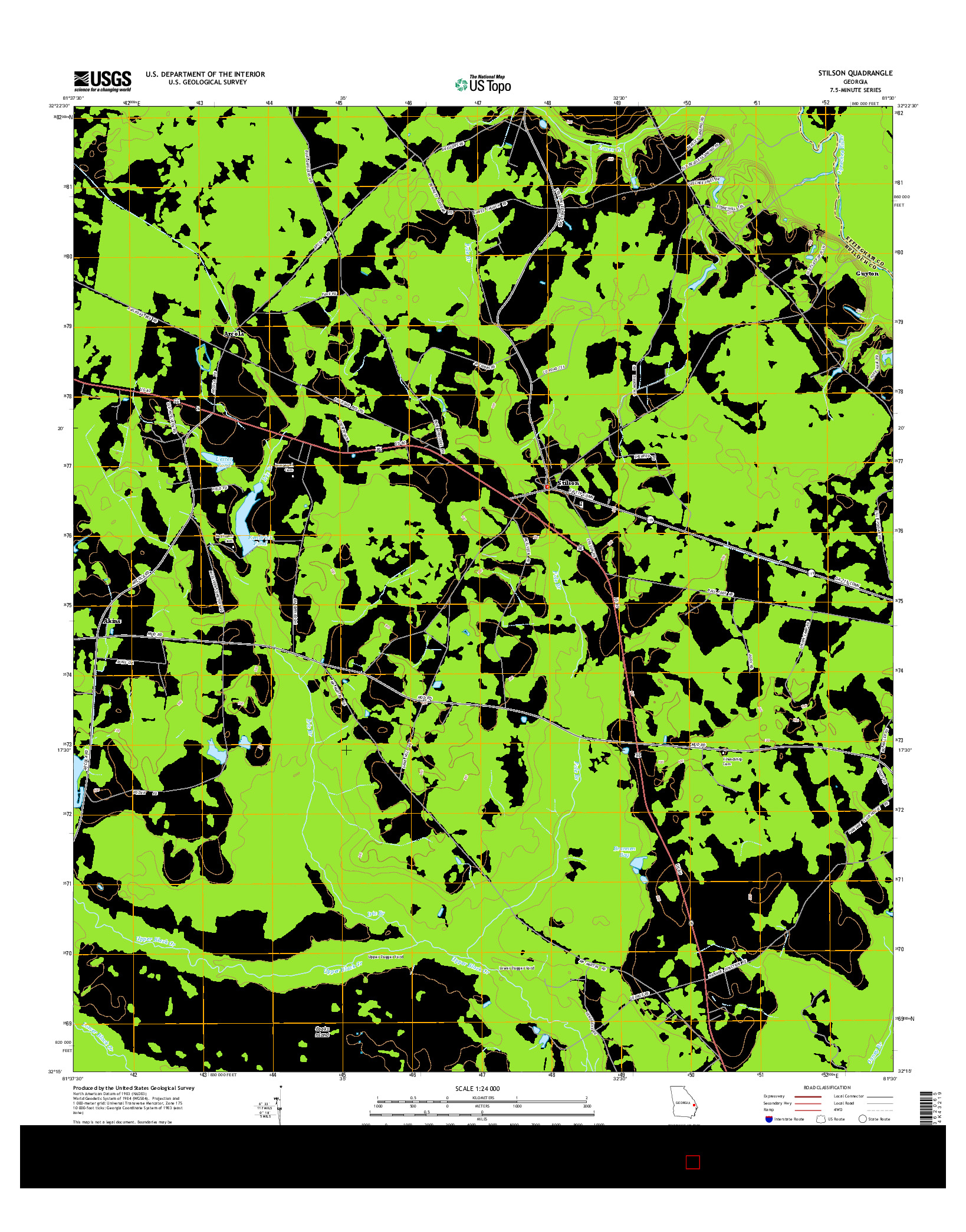 USGS US TOPO 7.5-MINUTE MAP FOR STILSON, GA 2014