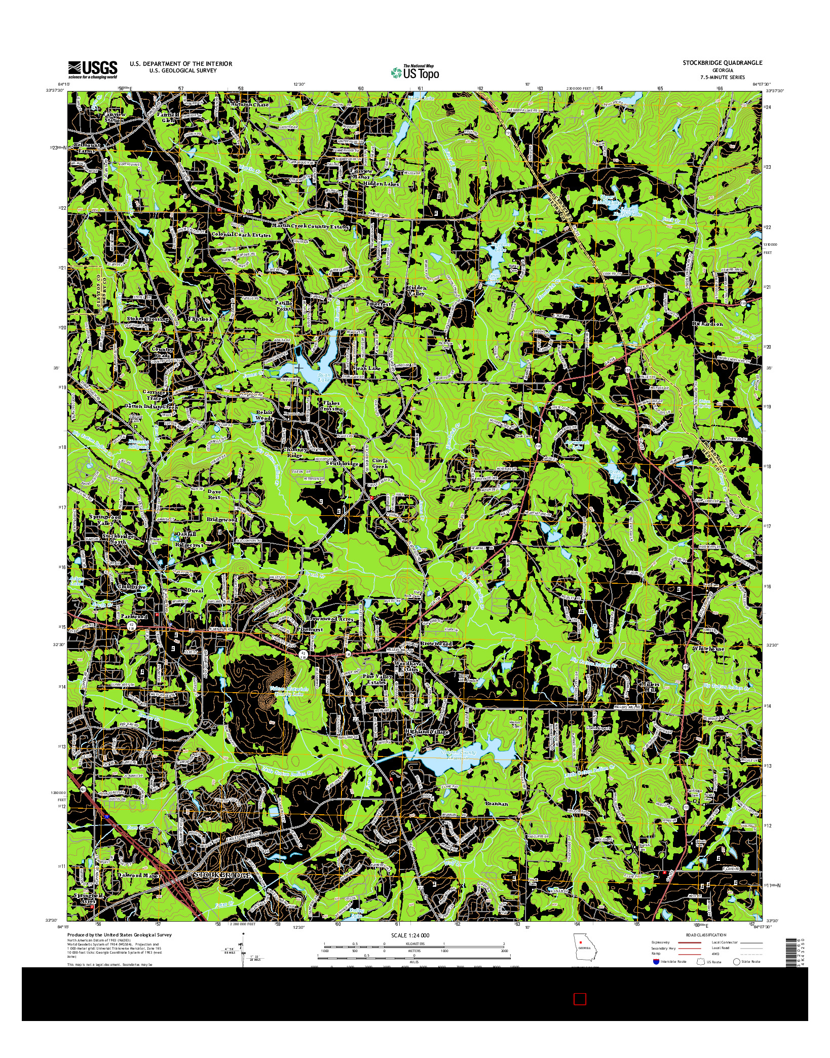 USGS US TOPO 7.5-MINUTE MAP FOR STOCKBRIDGE, GA 2014