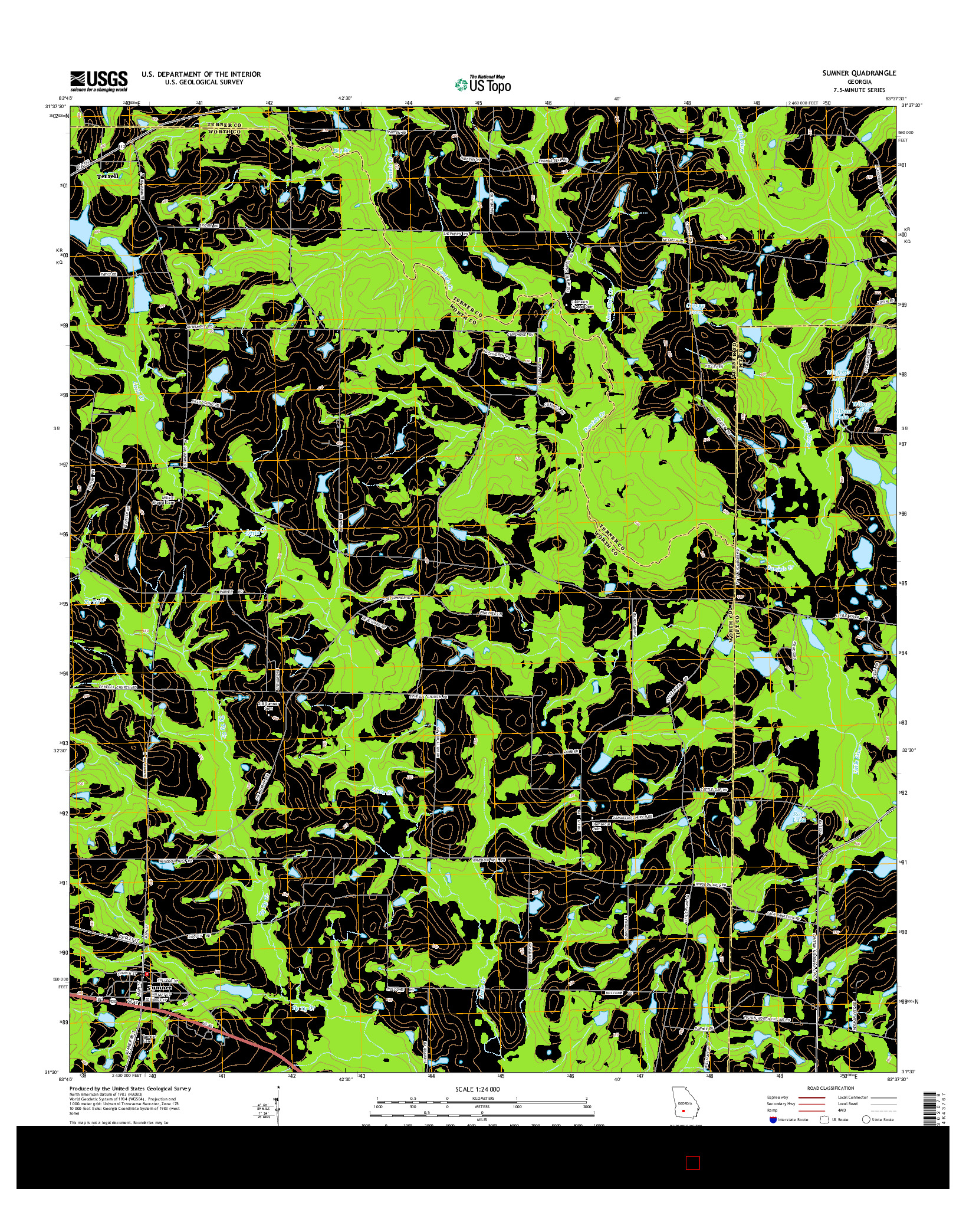 USGS US TOPO 7.5-MINUTE MAP FOR SUMNER, GA 2014