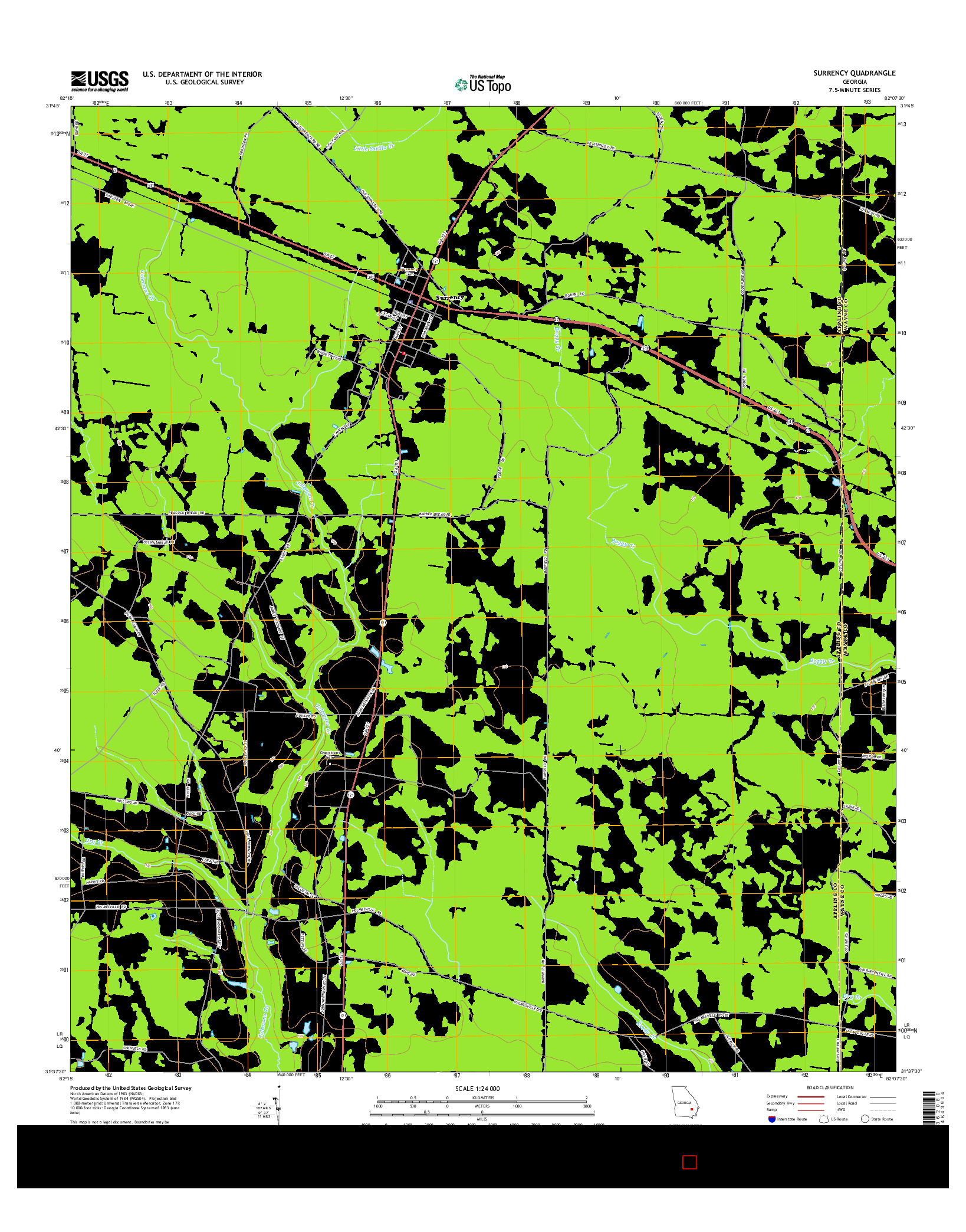 USGS US TOPO 7.5-MINUTE MAP FOR SURRENCY, GA 2014