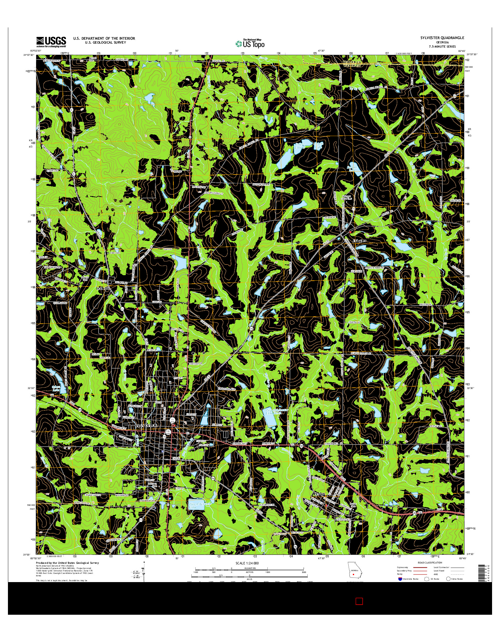 USGS US TOPO 7.5-MINUTE MAP FOR SYLVESTER, GA 2014