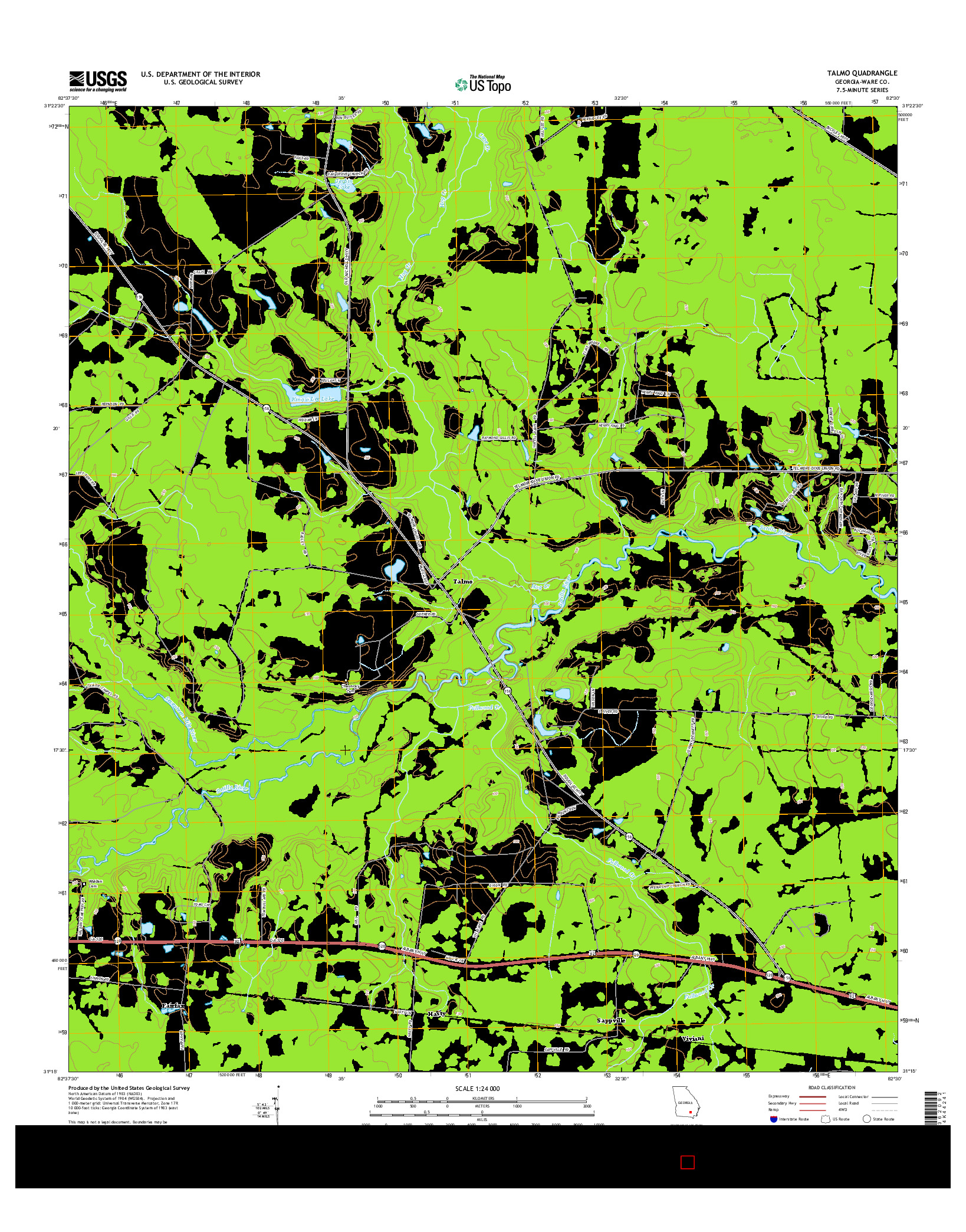 USGS US TOPO 7.5-MINUTE MAP FOR TALMO, GA 2014