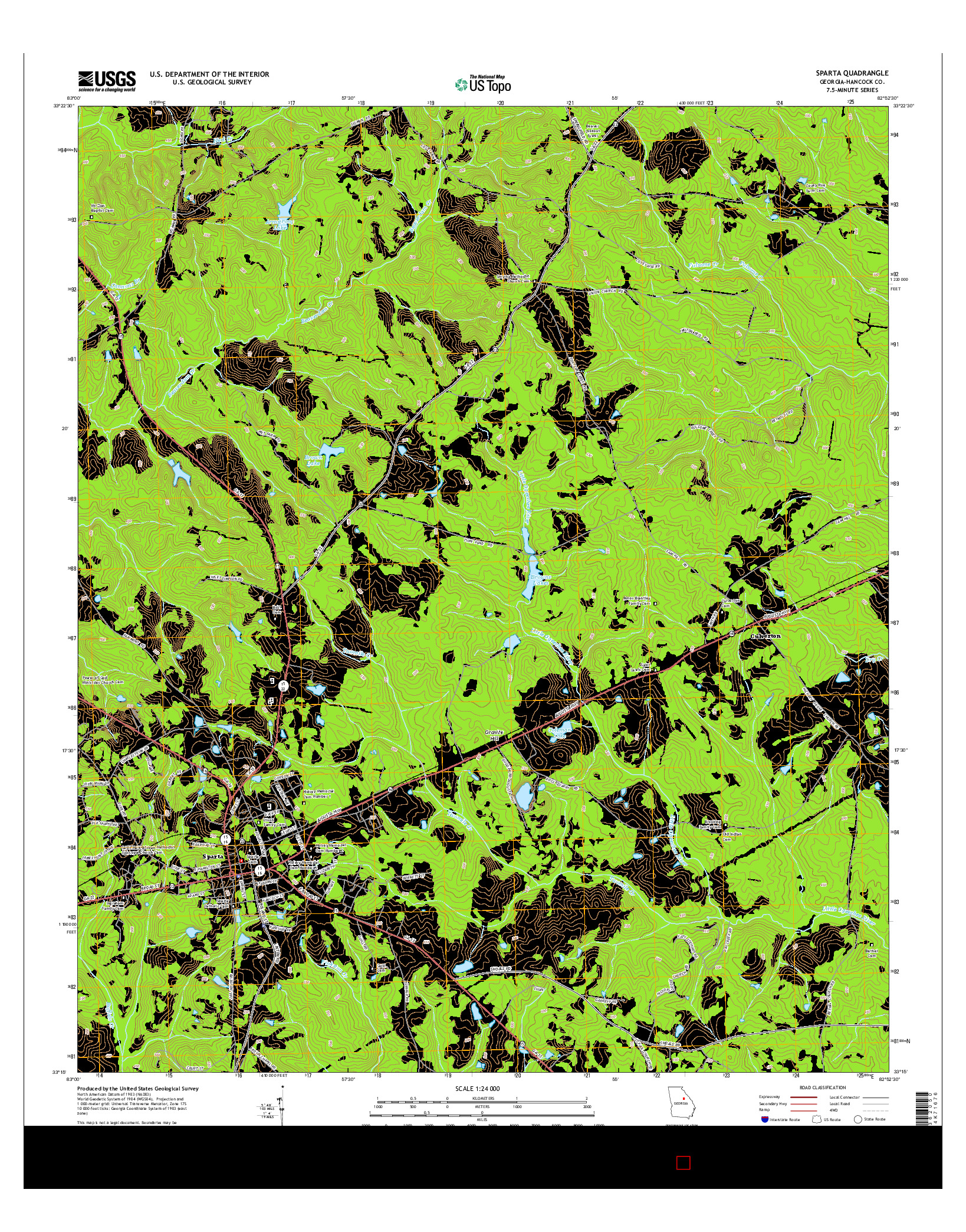 USGS US TOPO 7.5-MINUTE MAP FOR SPARTA, GA 2014
