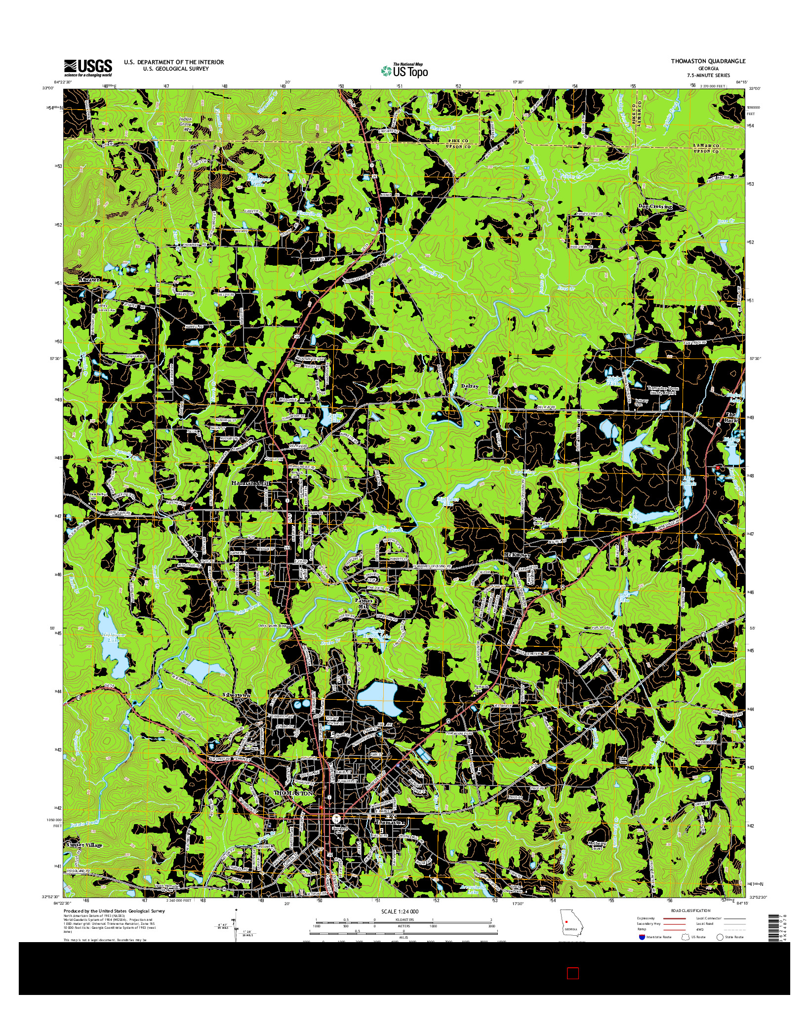 USGS US TOPO 7.5-MINUTE MAP FOR THOMASTON, GA 2014