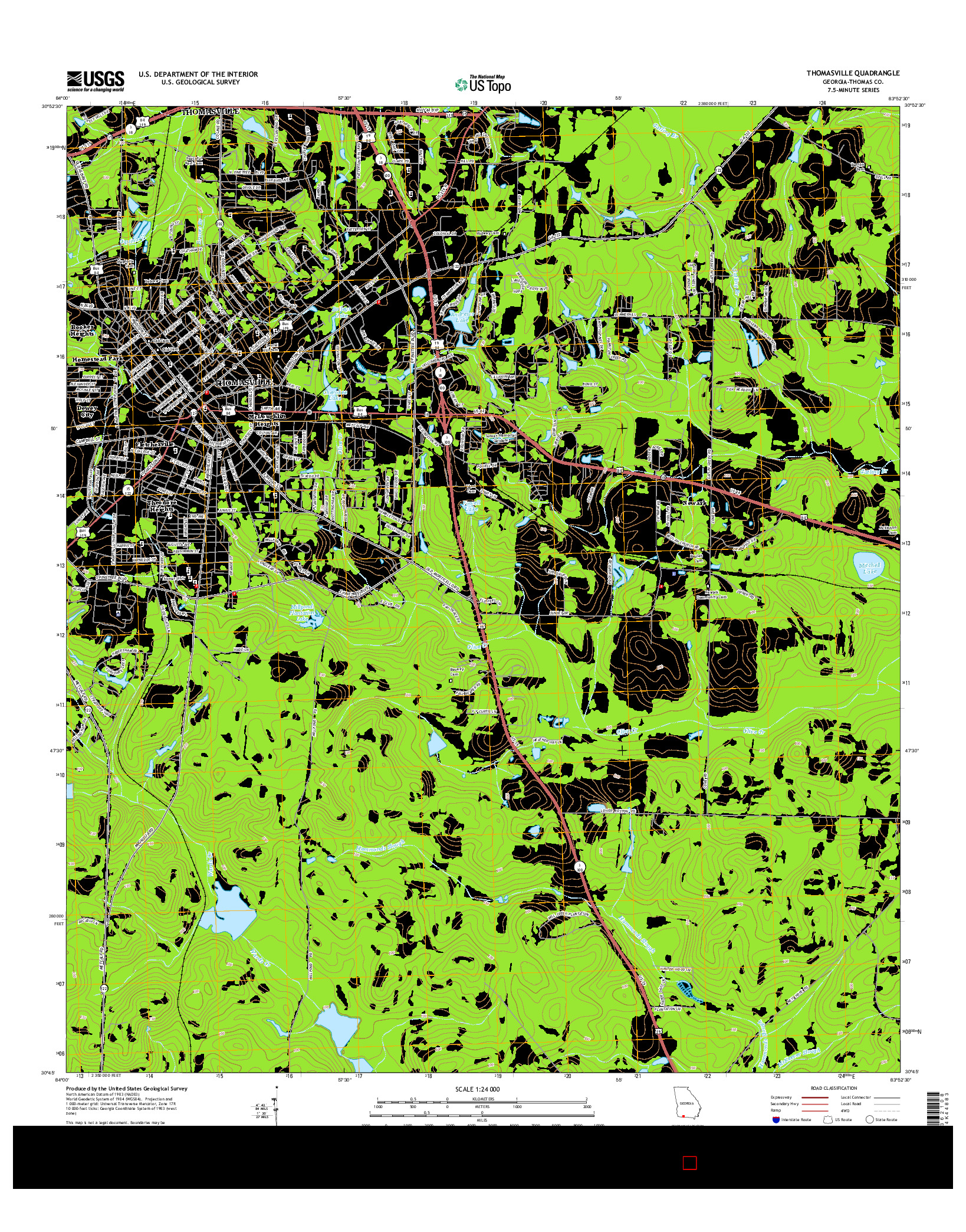 USGS US TOPO 7.5-MINUTE MAP FOR THOMASVILLE, GA 2014