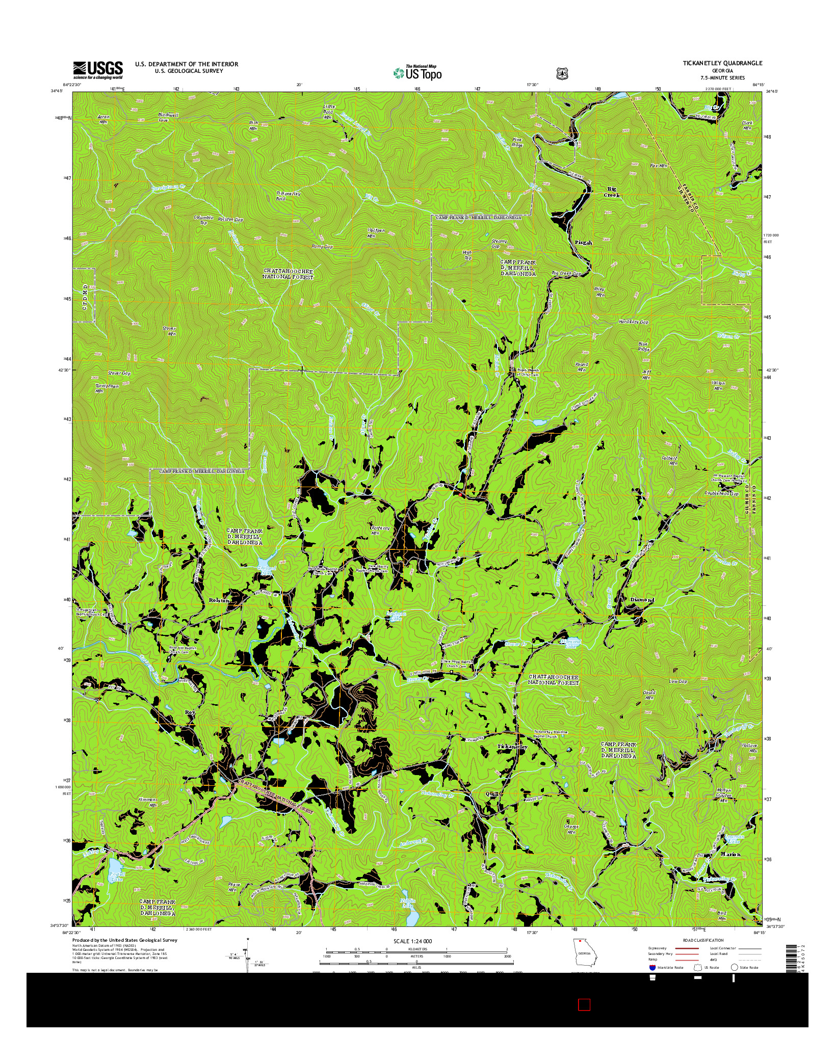 USGS US TOPO 7.5-MINUTE MAP FOR TICKANETLEY, GA 2014