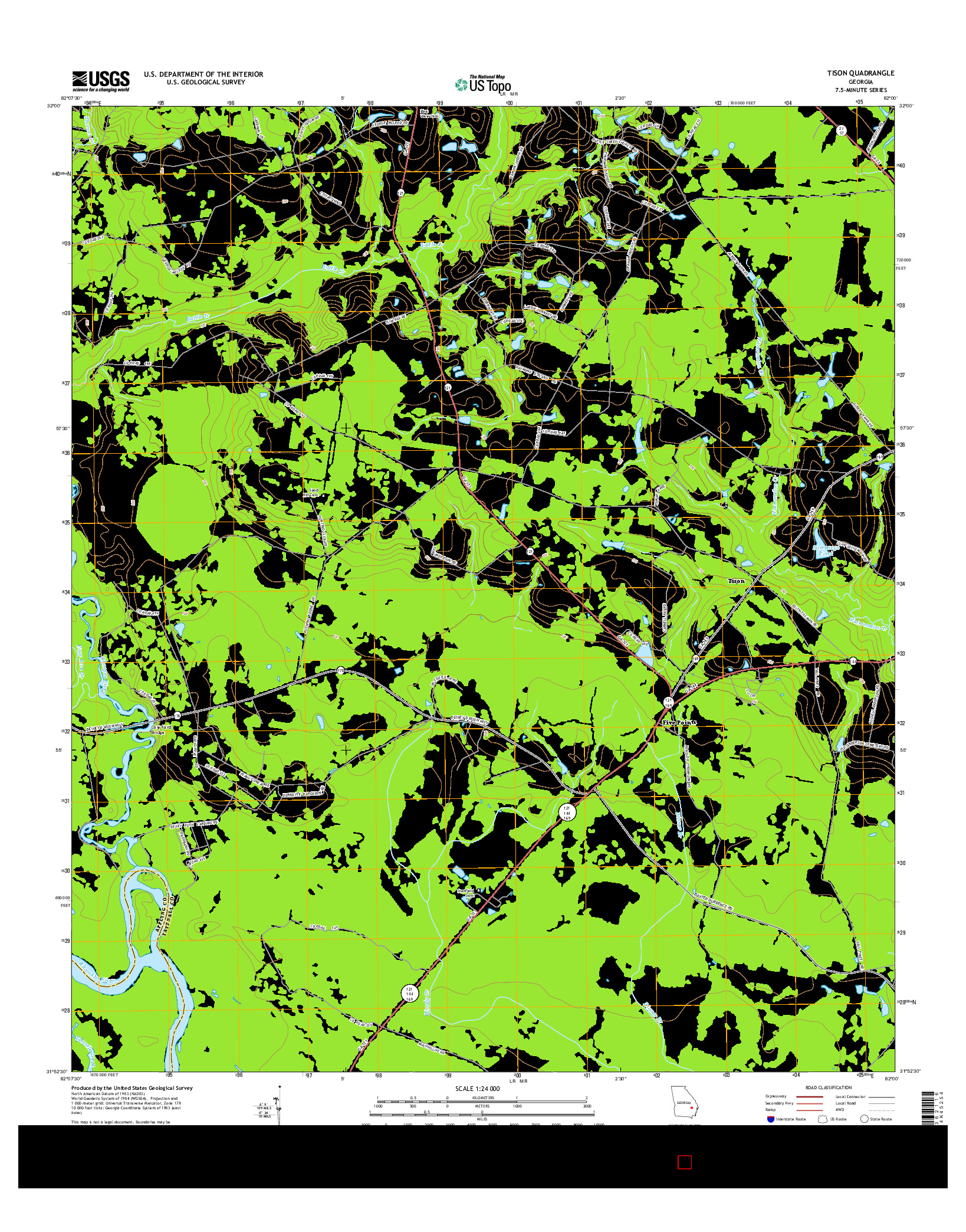 USGS US TOPO 7.5-MINUTE MAP FOR TISON, GA 2014