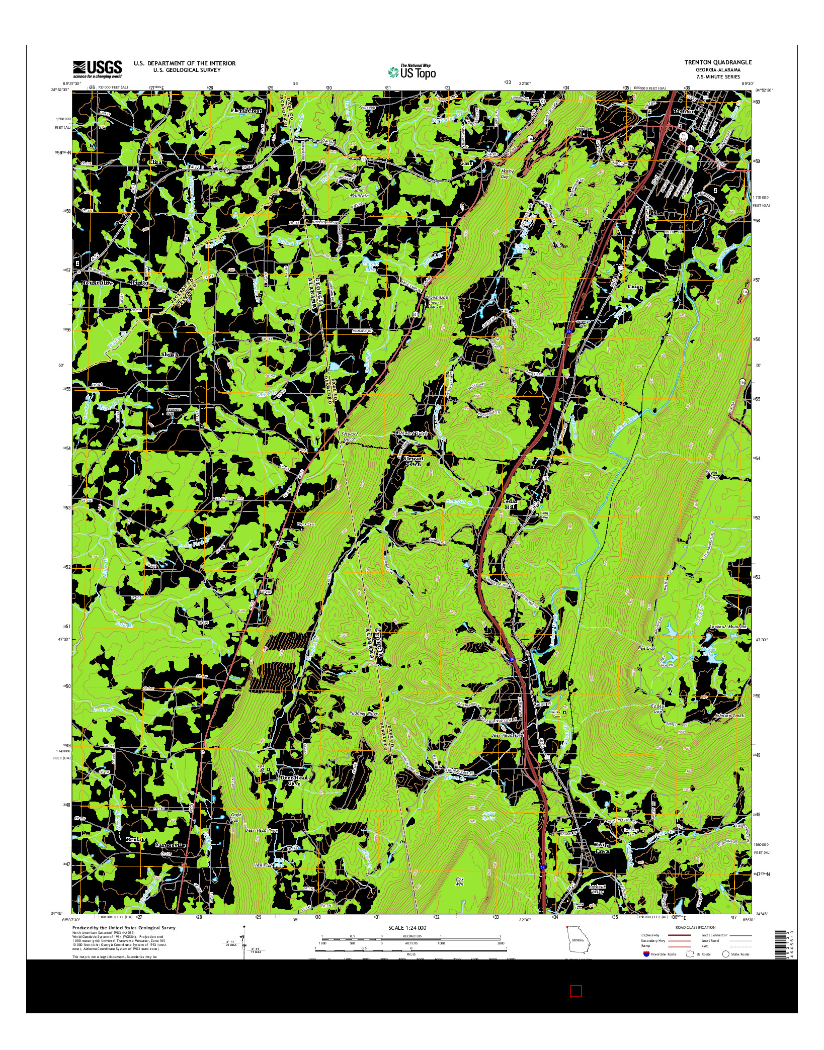 USGS US TOPO 7.5-MINUTE MAP FOR TRENTON, GA-AL 2014
