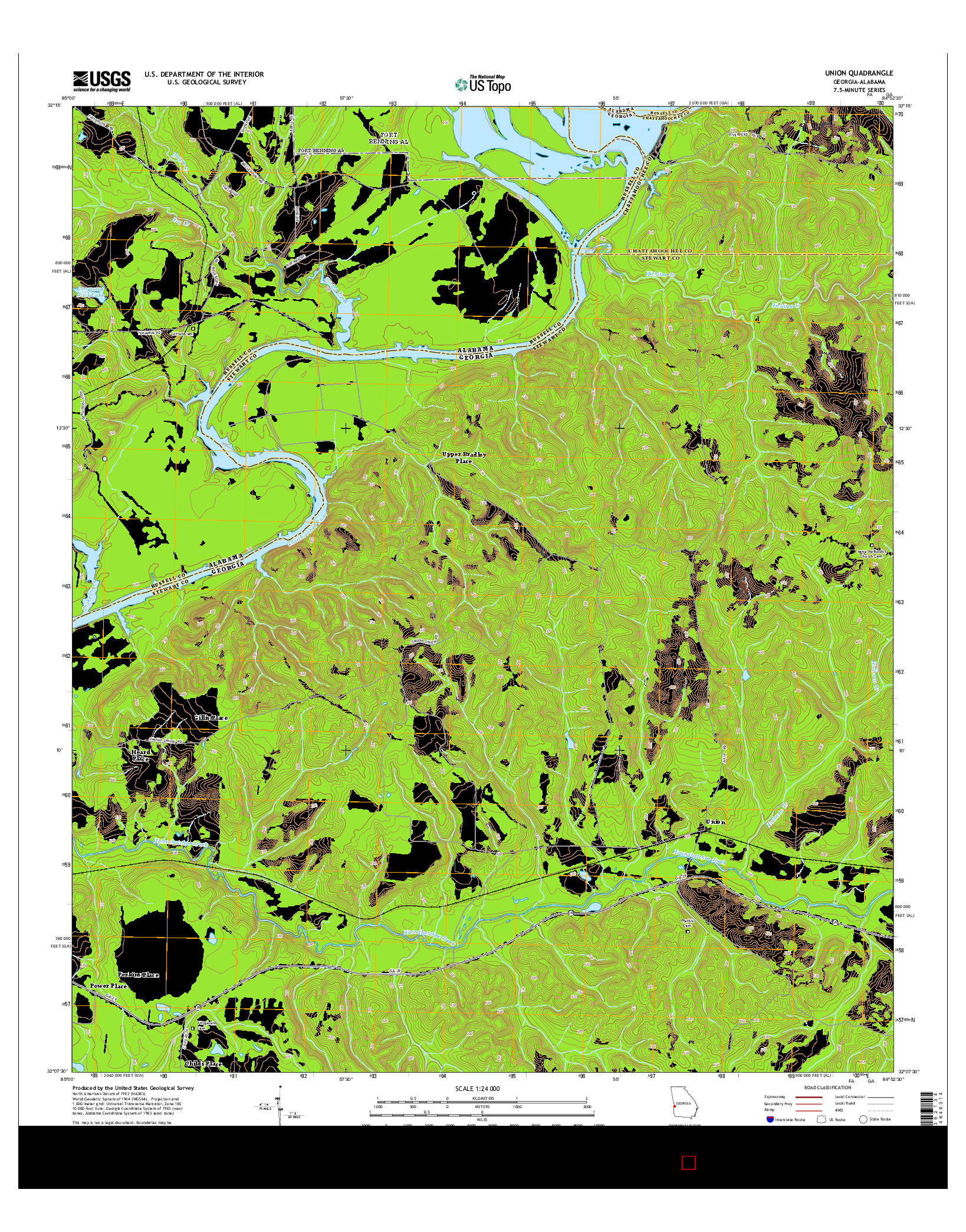 USGS US TOPO 7.5-MINUTE MAP FOR UNION, GA-AL 2014