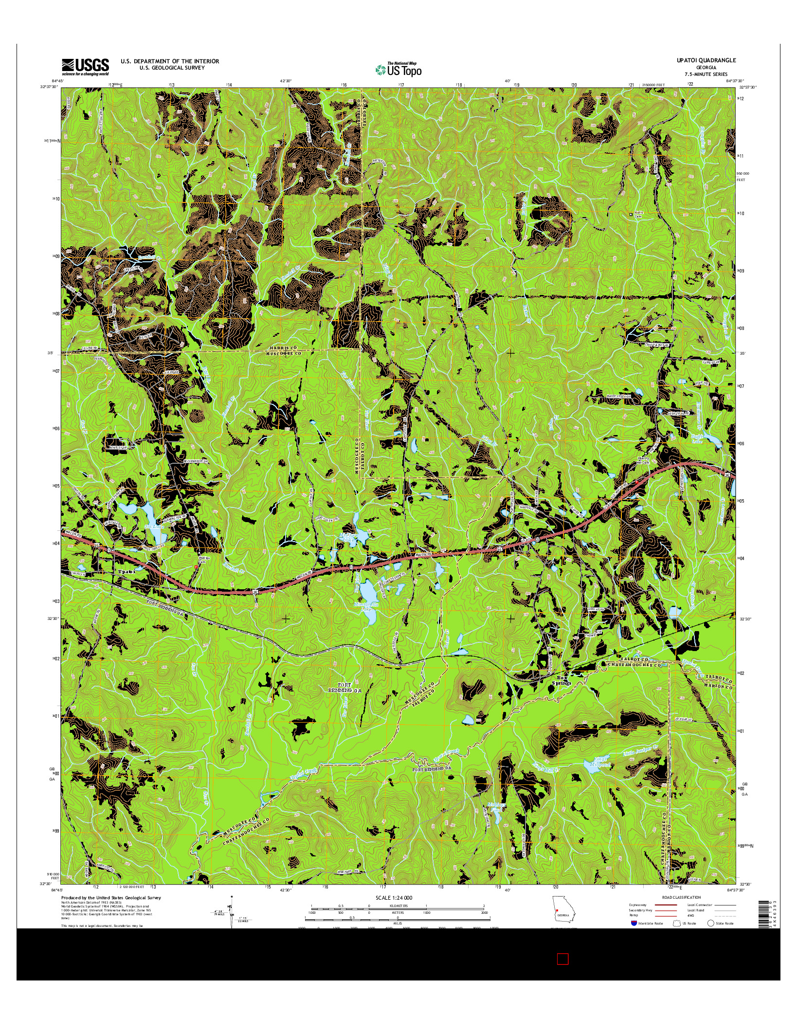 USGS US TOPO 7.5-MINUTE MAP FOR UPATOI, GA 2014