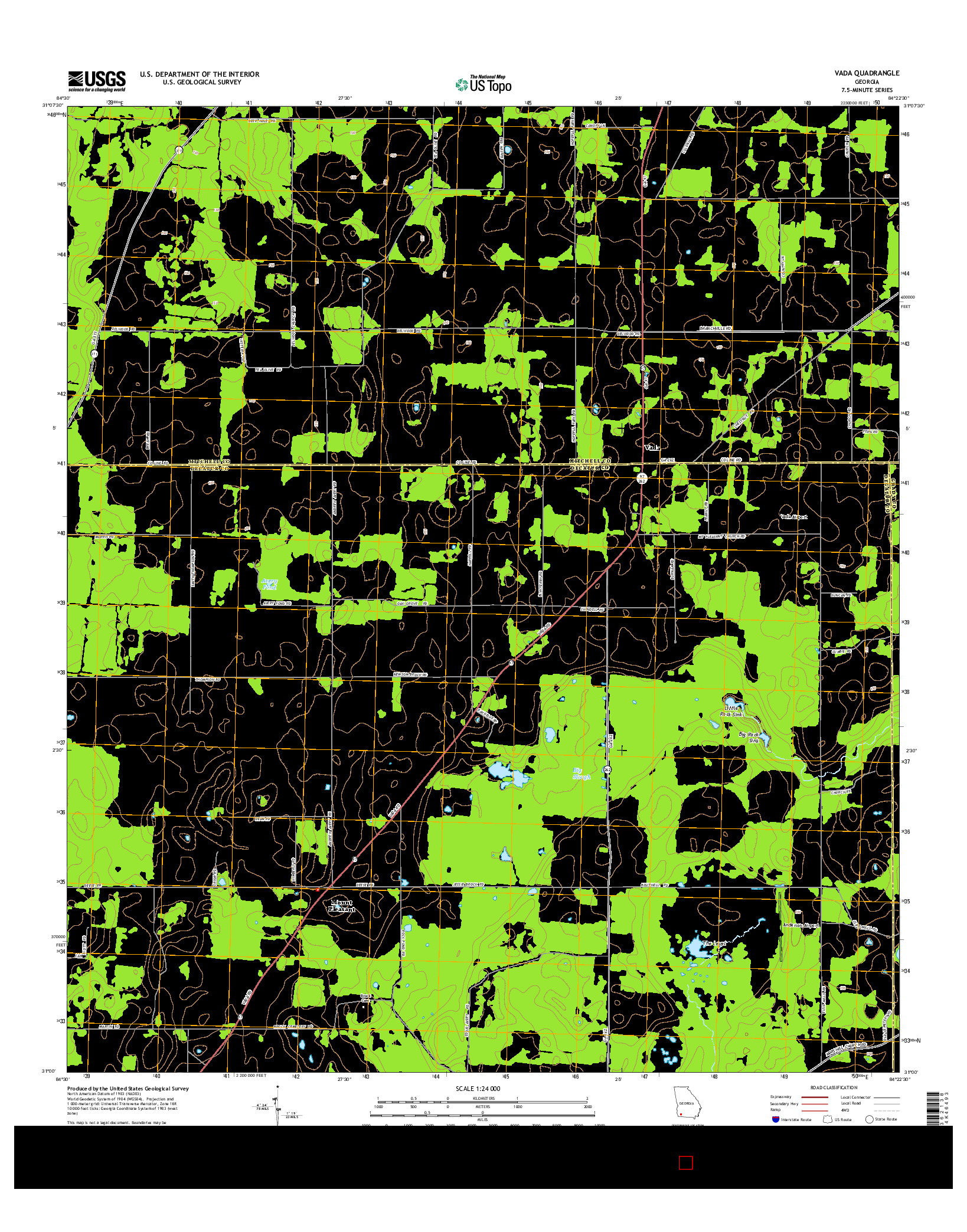 USGS US TOPO 7.5-MINUTE MAP FOR VADA, GA 2014