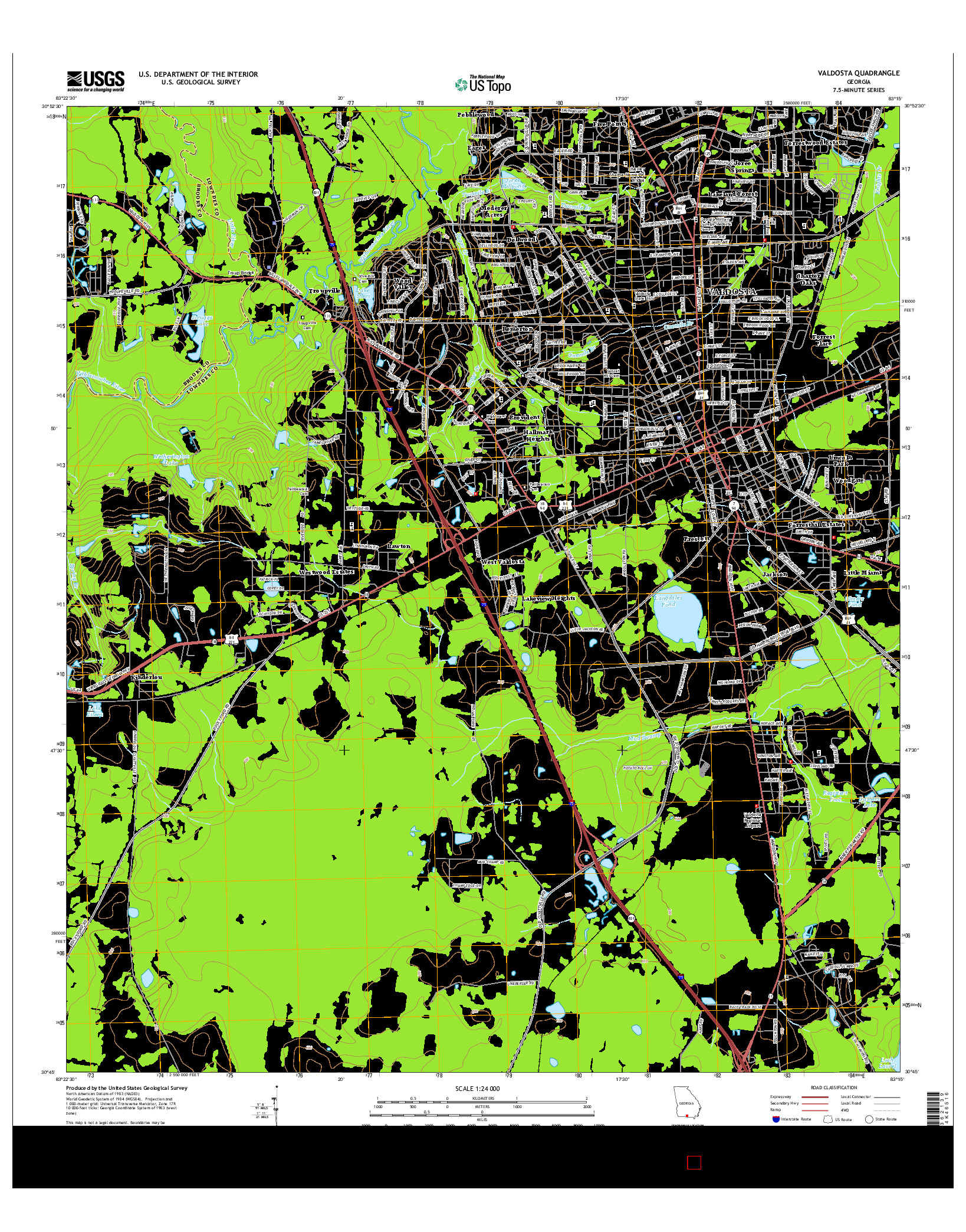 USGS US TOPO 7.5-MINUTE MAP FOR VALDOSTA, GA 2014